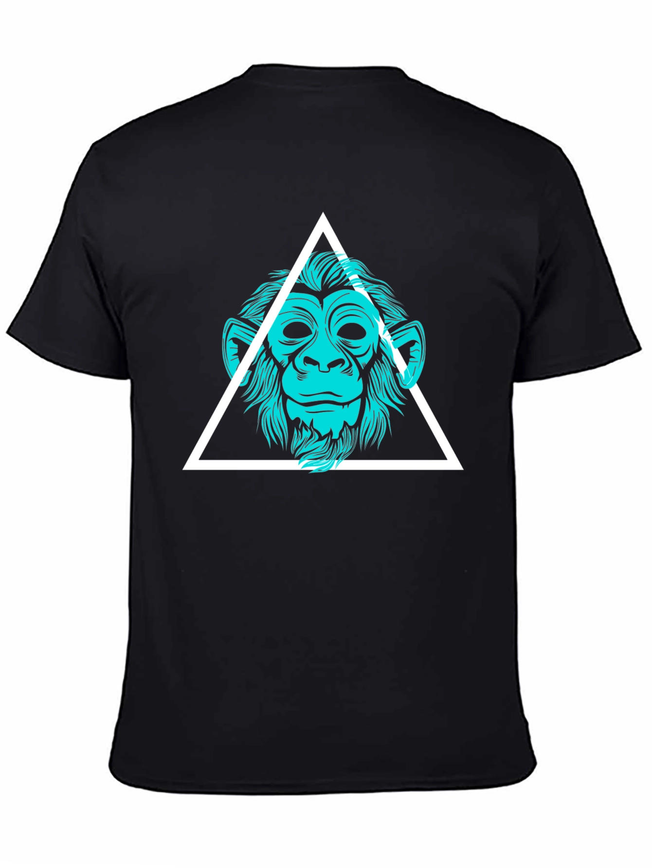 Black Geometric Monkey Graphic Tee view 4
