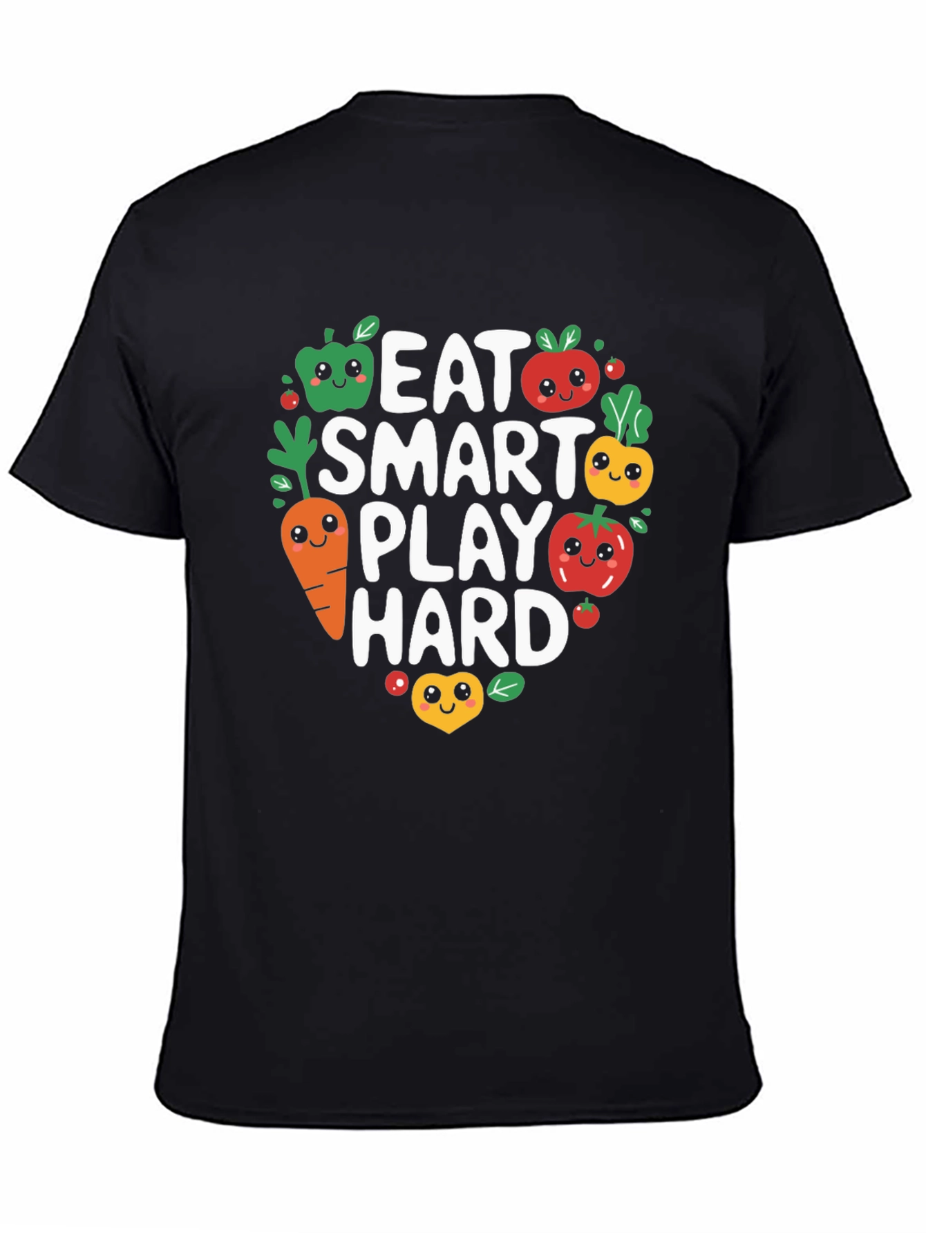 Black Eat Smart Play Hard T-Shirt view 4