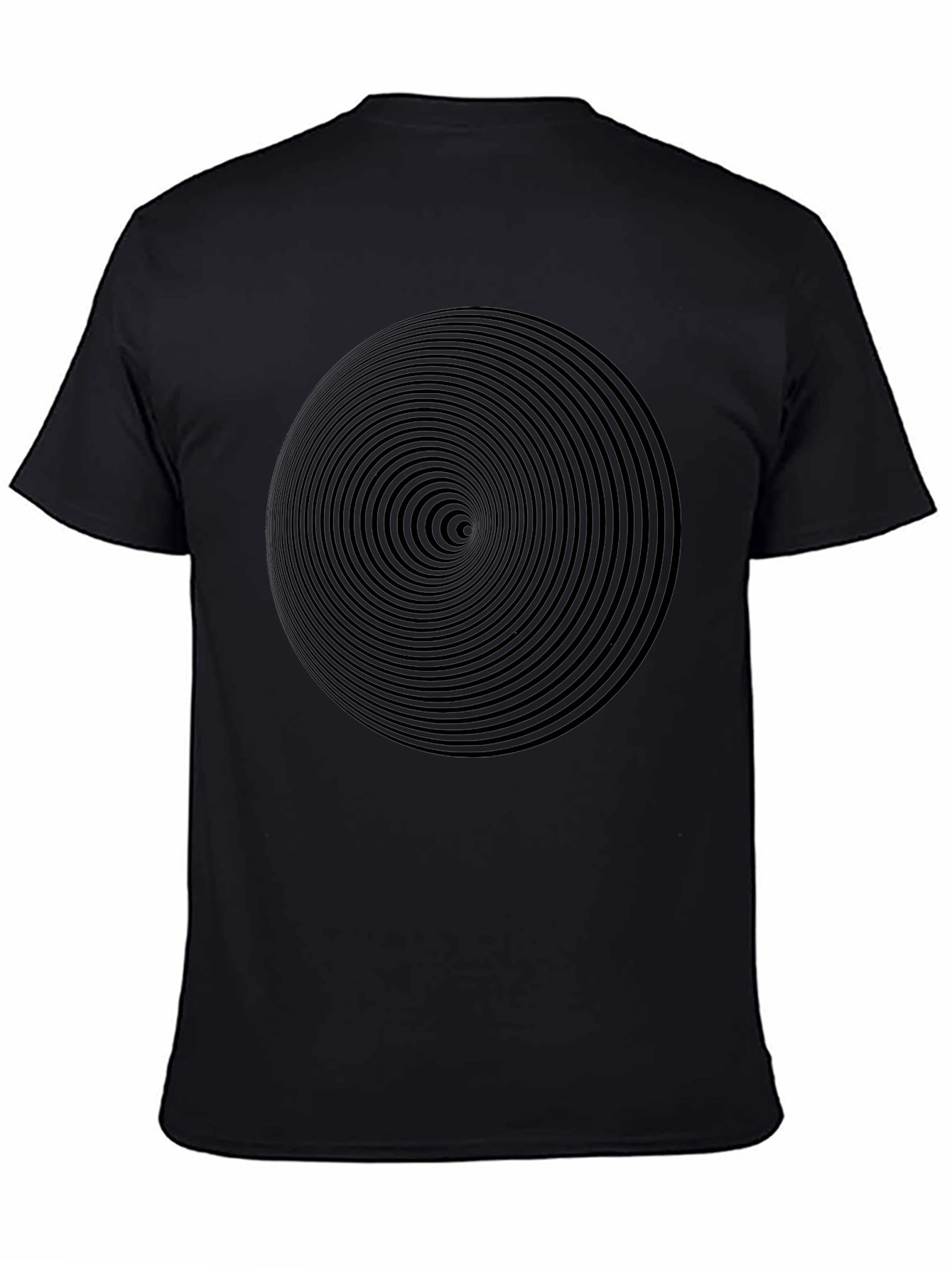 Black Hypnotic Black Spiral Graphic Tee view 4