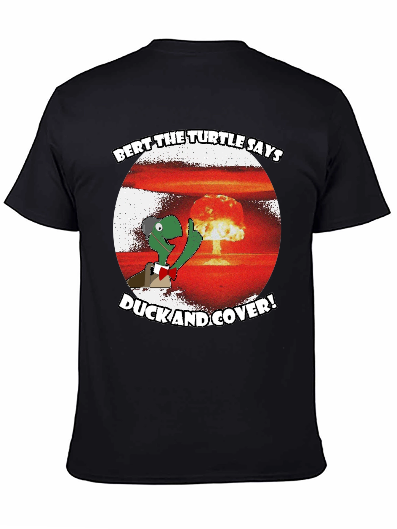 Black Bert the Turtle Duck and Cover Graphic Tee view 4