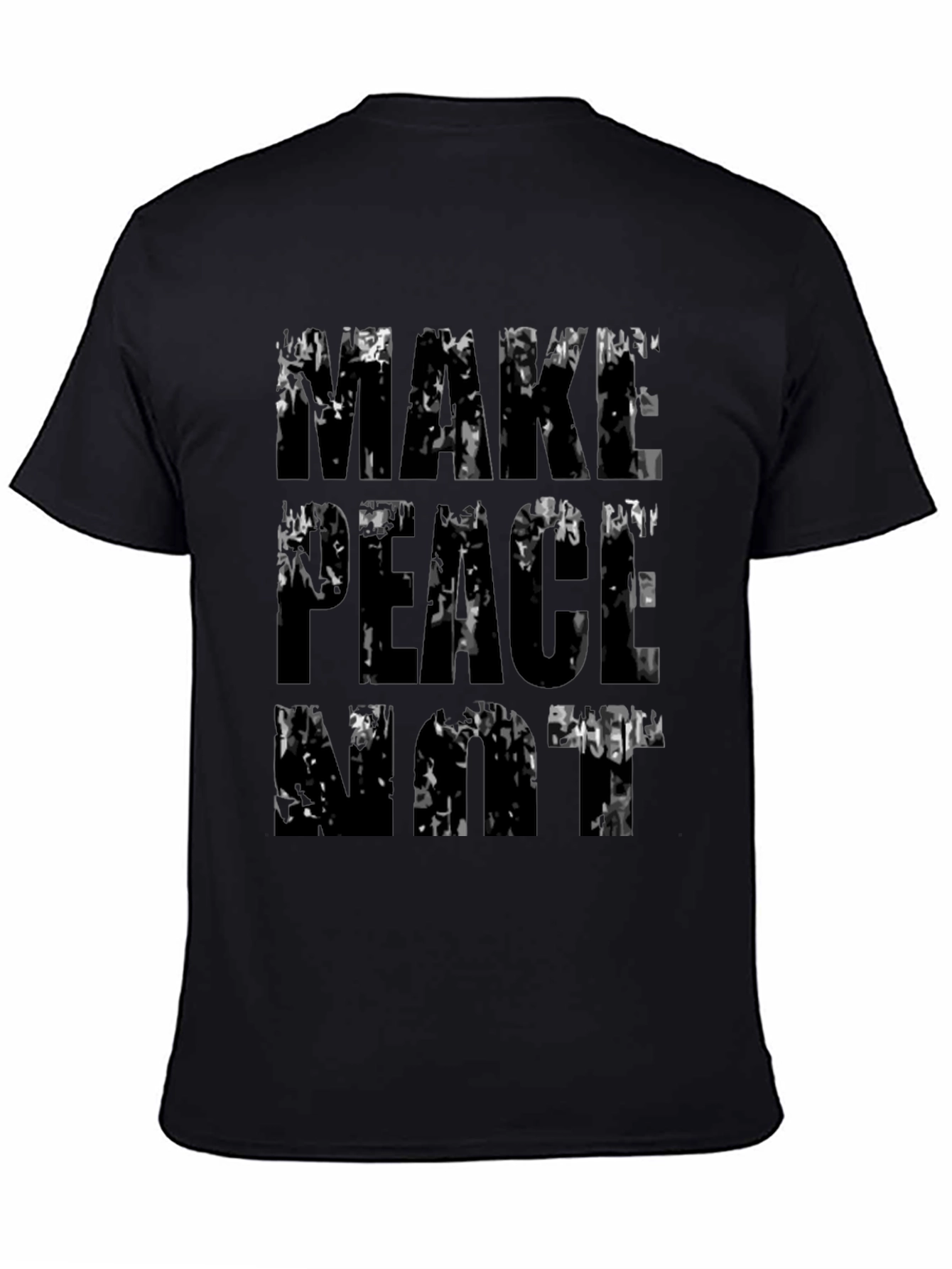 Black Make Peace Not War Graphic T-Shirt view 4