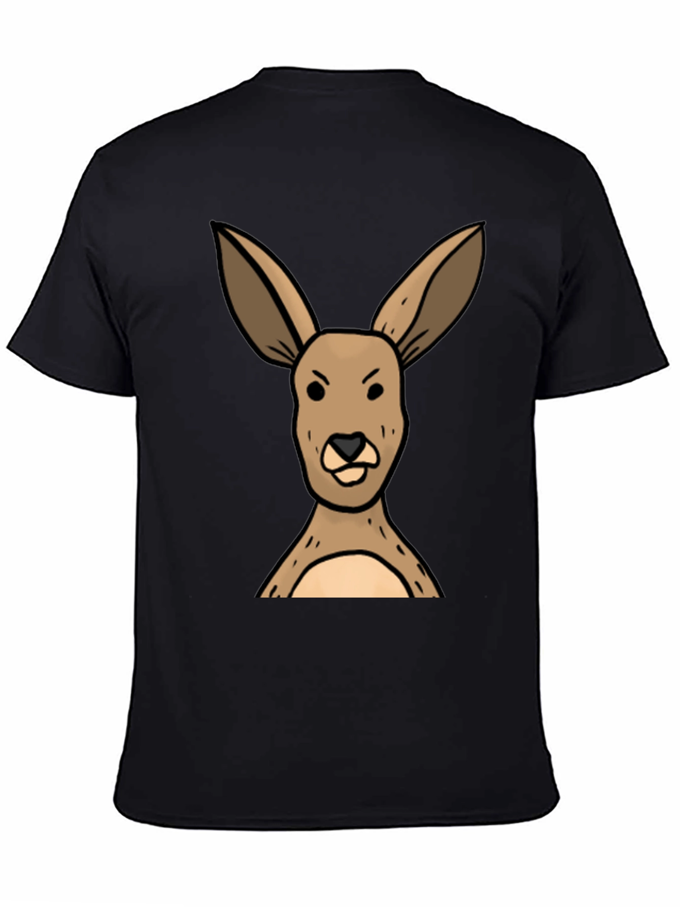 Black Funny Kangaroo Graphic Tee - Unisex Black T-Shirt view 4