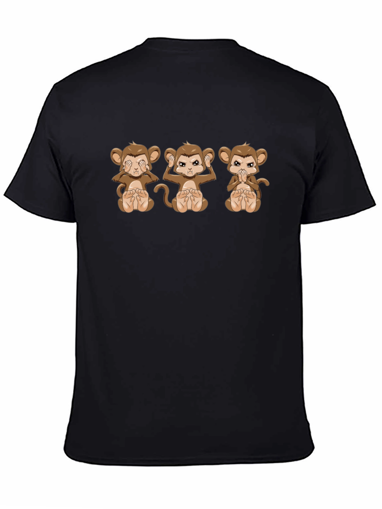 Hear No See No Speak No Evil Monkey Graphic Tee - 4