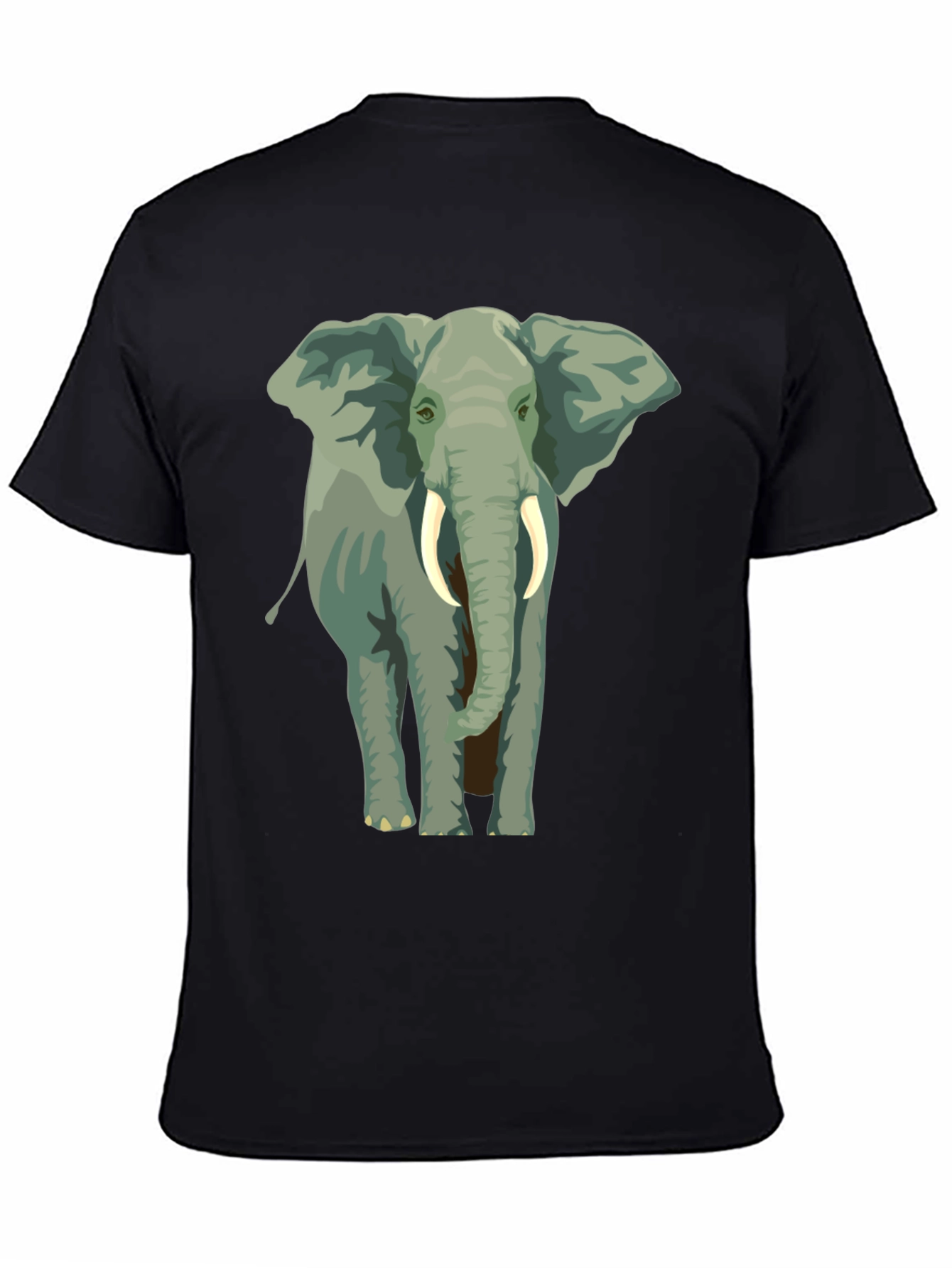 Black Elephant Graphic Print T-Shirt - Black view 4
