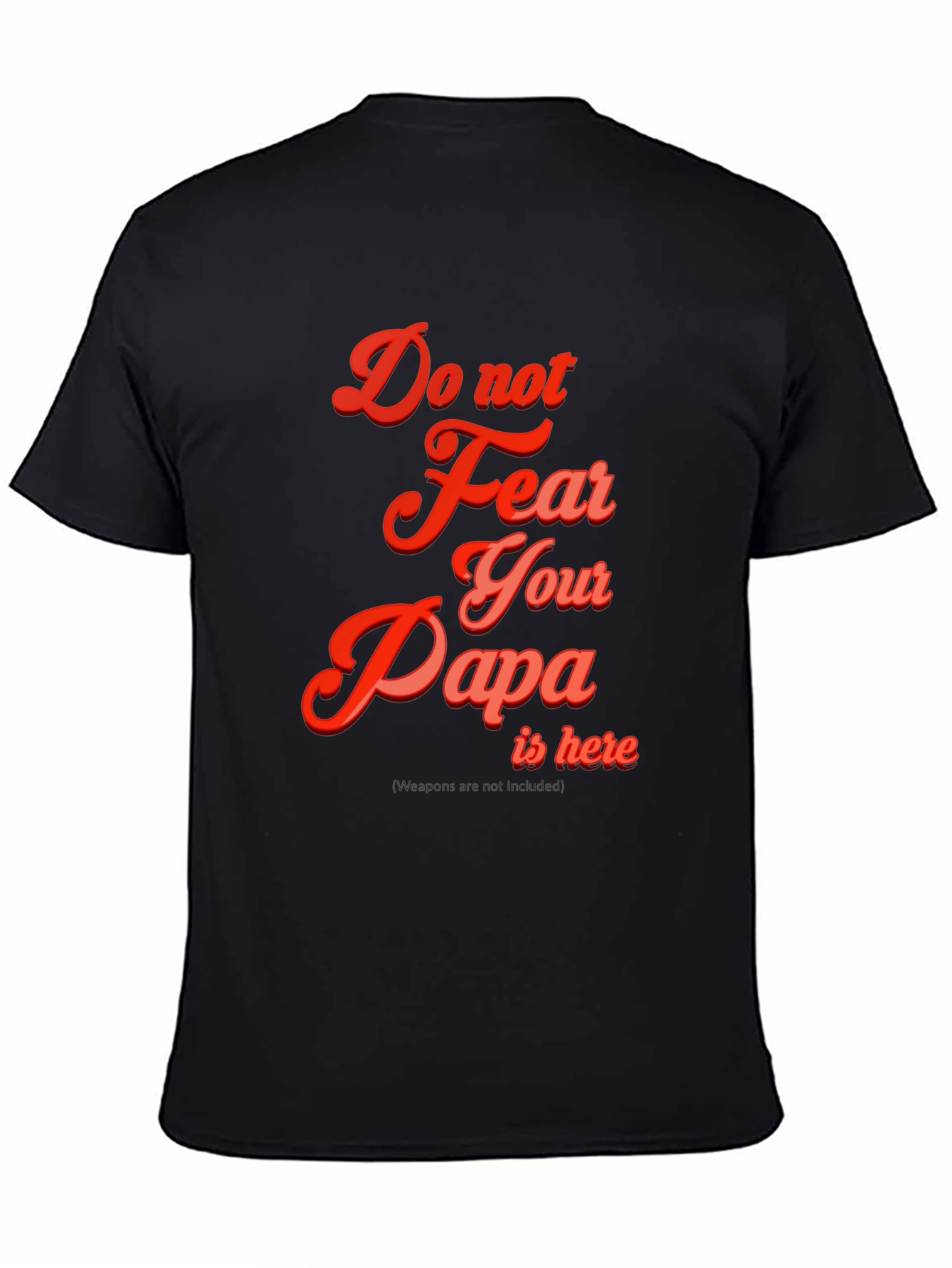 Black Do Not Fear Papa T-Shirt - Black Cotton Blend view 4