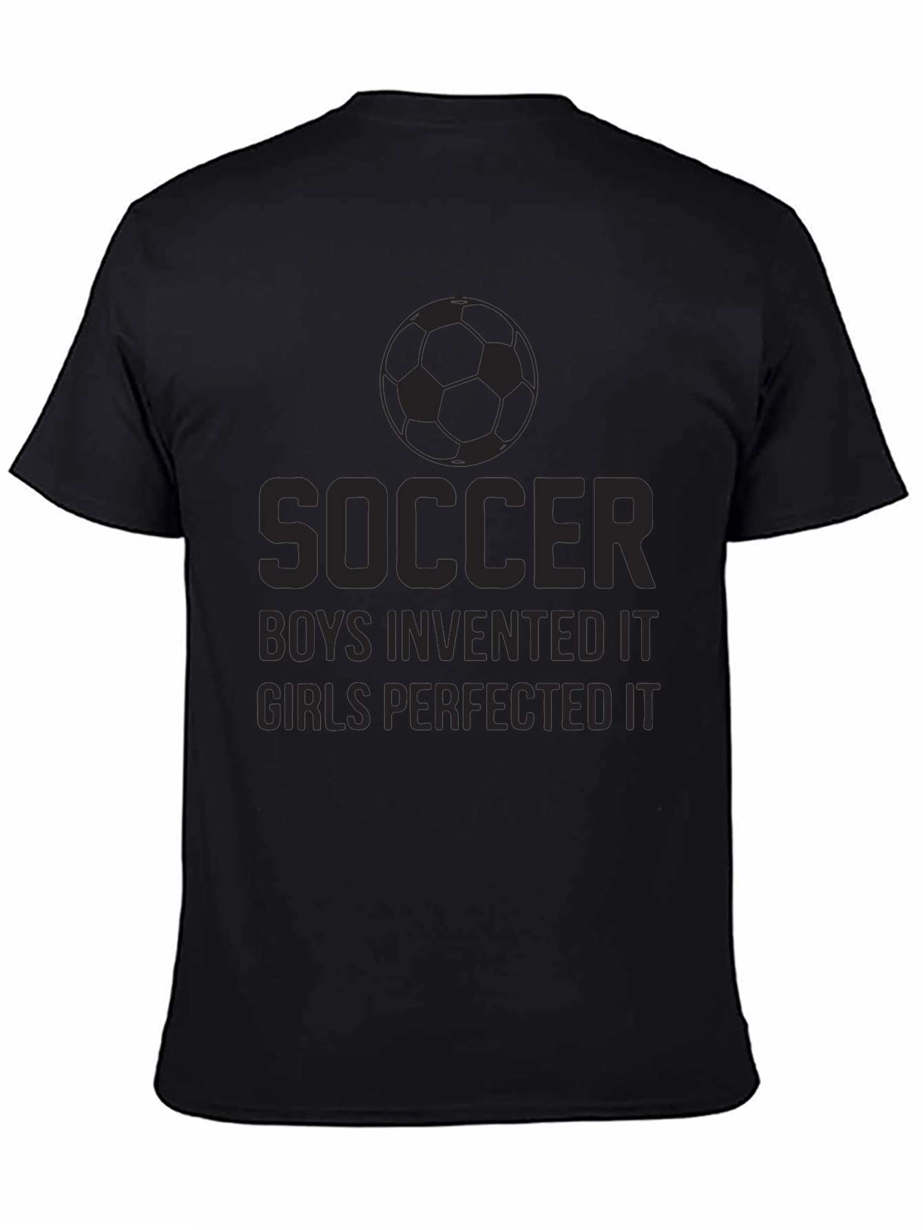 Black Soccer Boys Invented It T-Shirt view 4