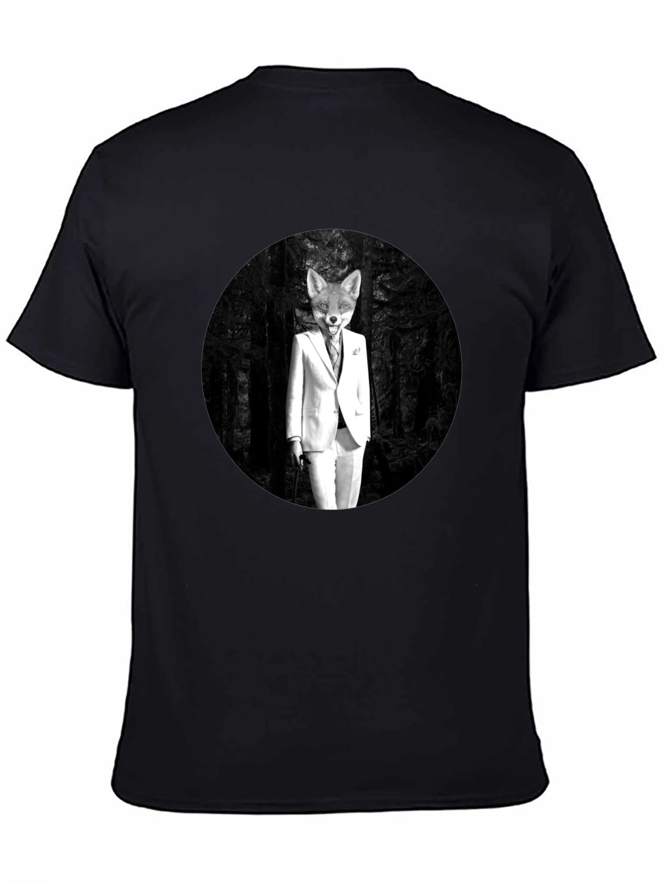 Black Sophisticated Fox Black T-Shirt view 4