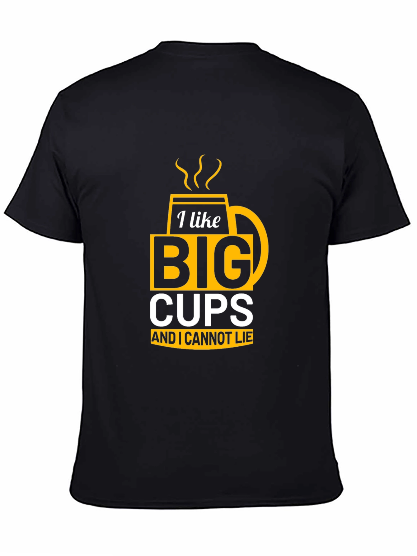 Black I Like Big Cups Graphic Tee - Funny Coffee Lover Shirt view 4