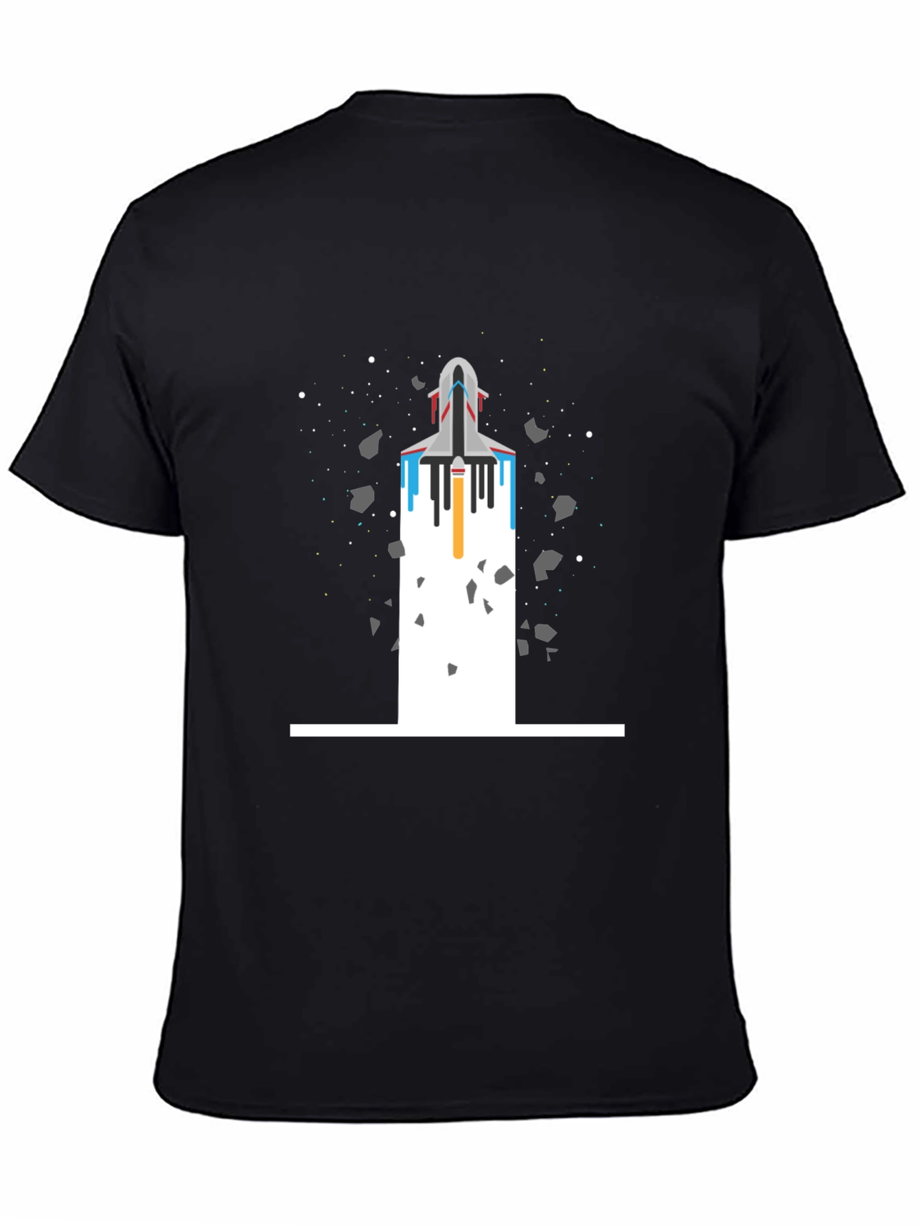 Black Space Shuttle Launch T-Shirt view 4