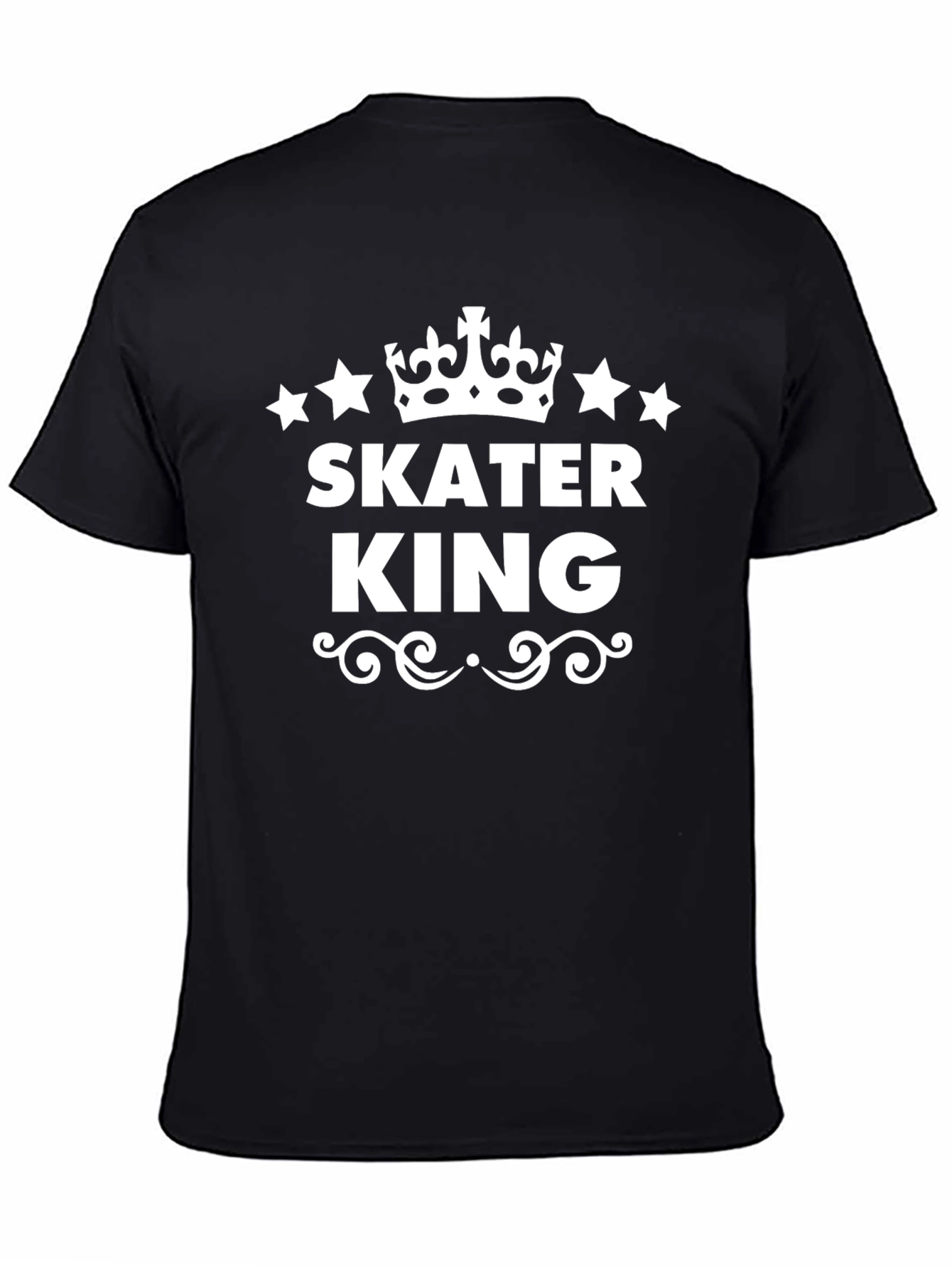 Black Skater King Graphic Tee - Black Cotton Blend view 4