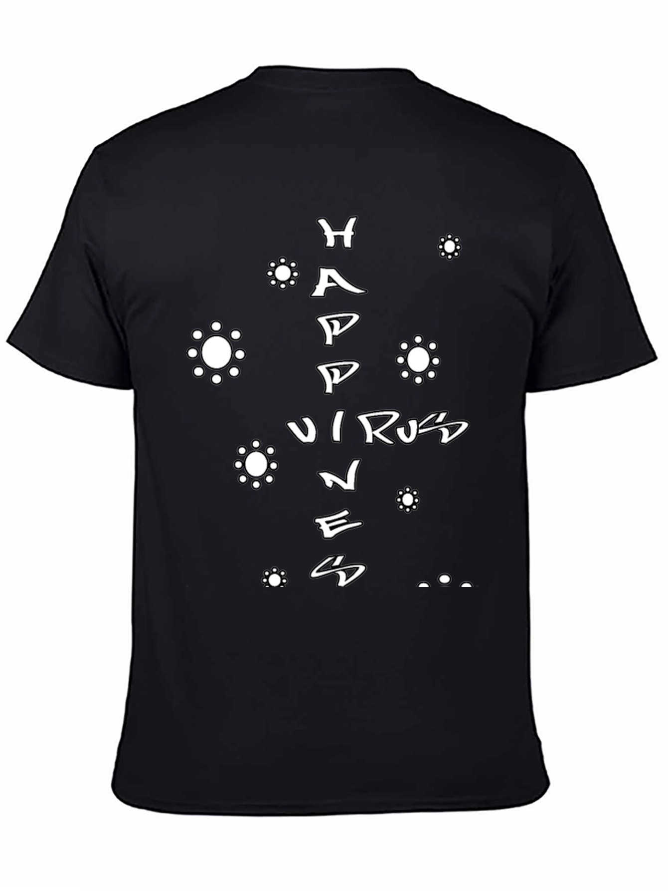 Black Happy Virus Kindness T-Shirt - Black Cotton Tee view 4