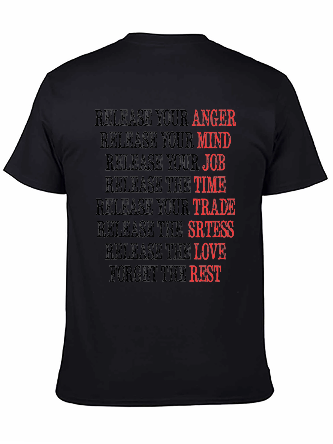 Black Release Your Anger Graphic T-Shirt view 4