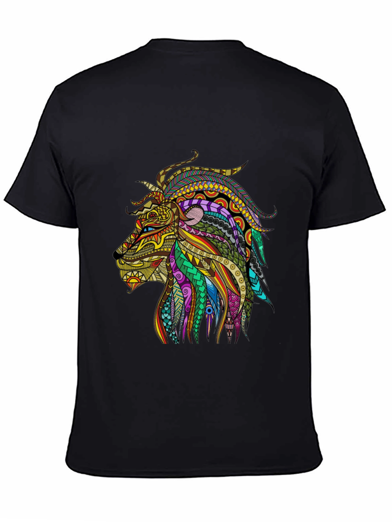 Black Lion Graphic Black T-Shirt view 4