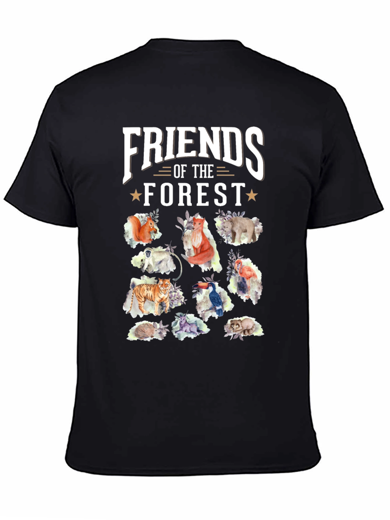 Black Friends of the Forest Black T-Shirt view 4