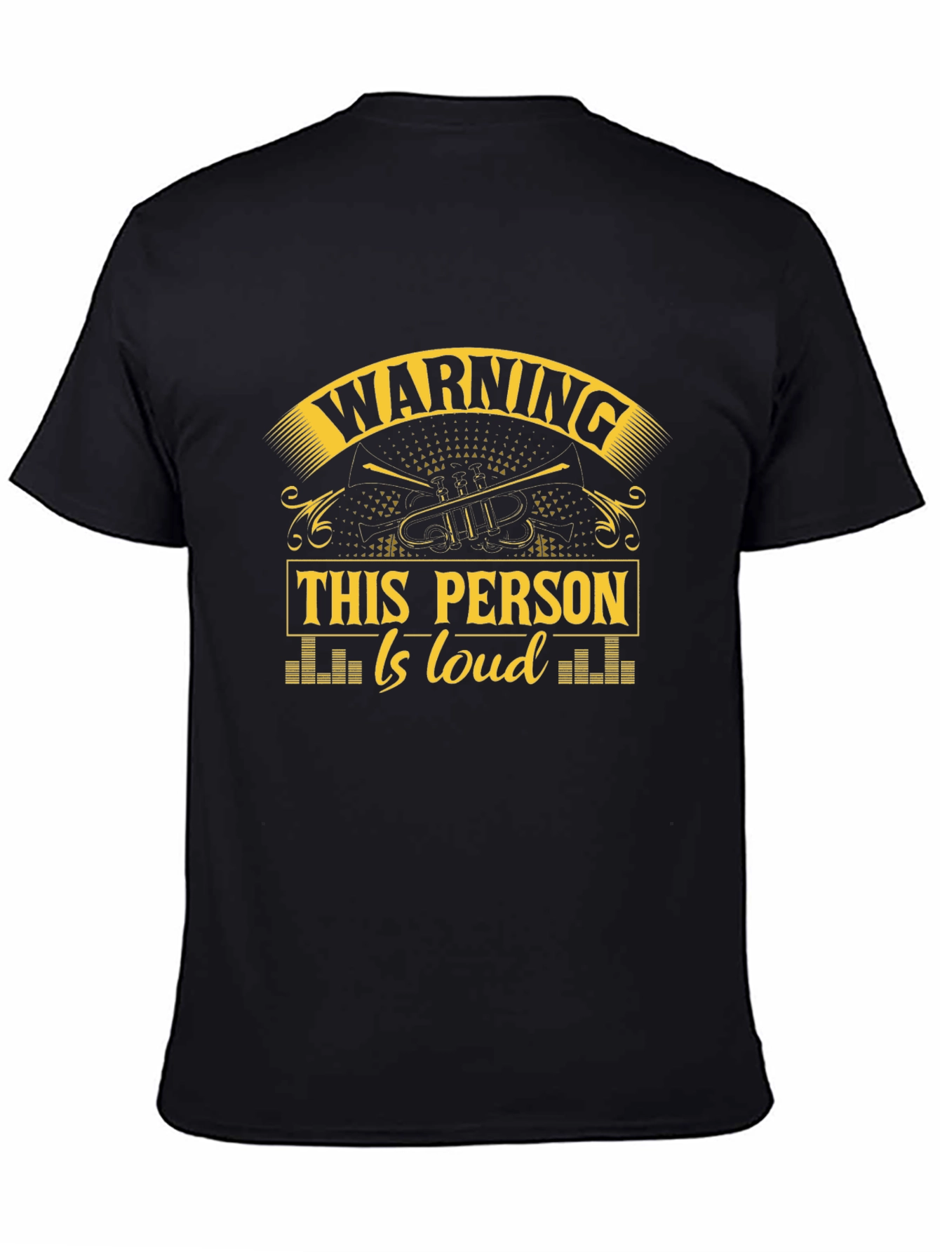 Black Warning This Person Is Loud T-Shirt view 4