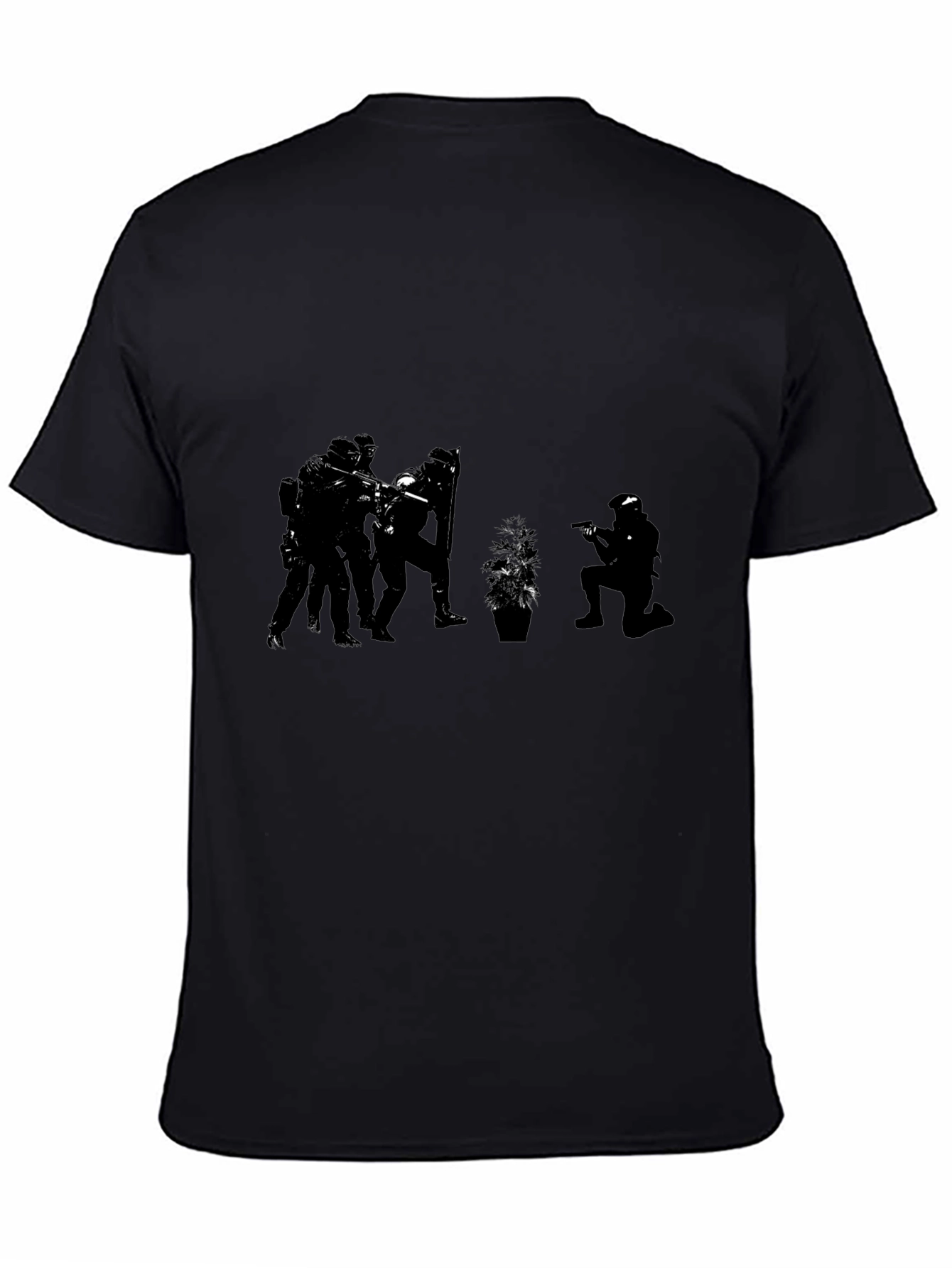 Black Tactical Squad Black Graphic T-Shirt view 4