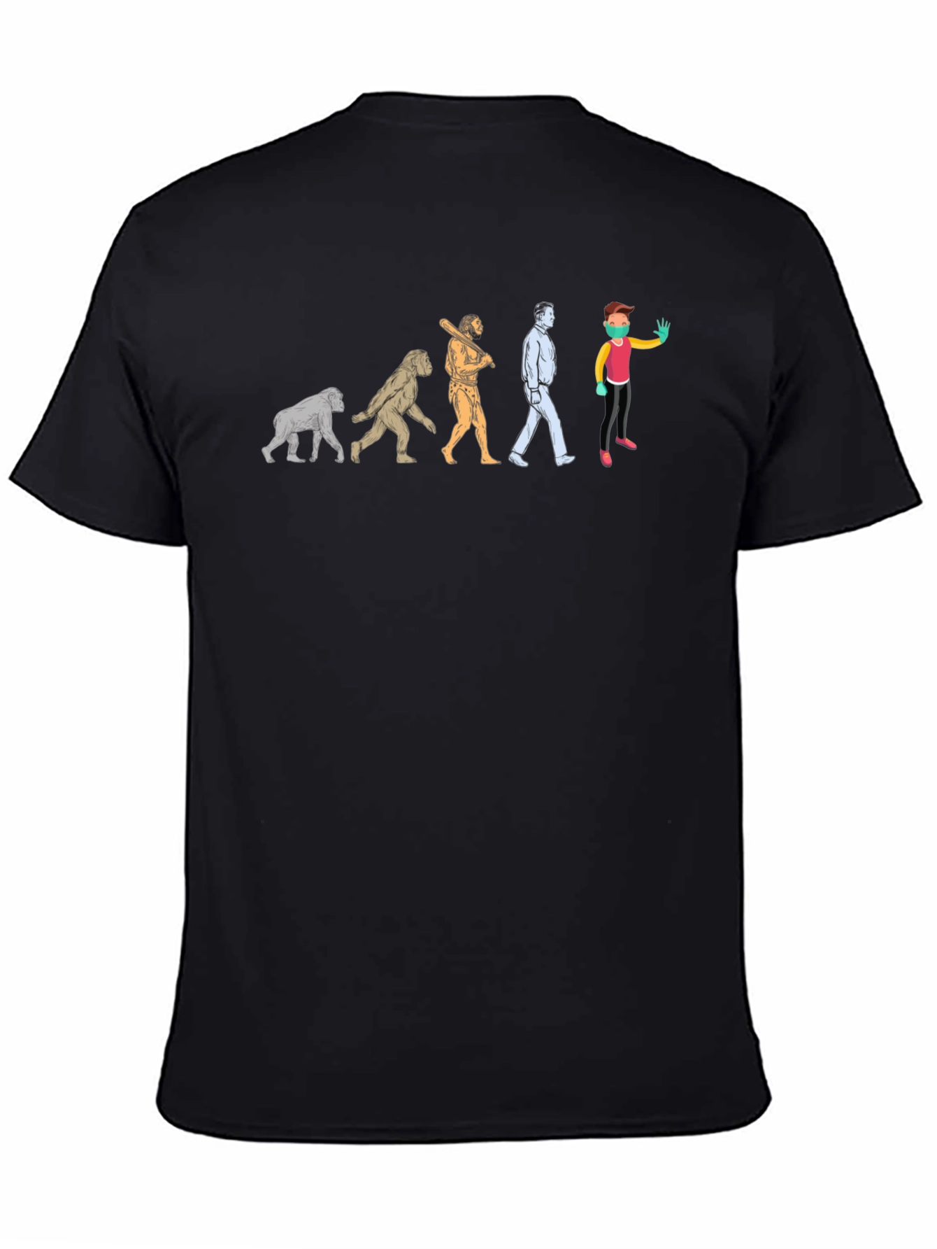Black Evolution T-Shirt - Funny Novelty Tee view 4