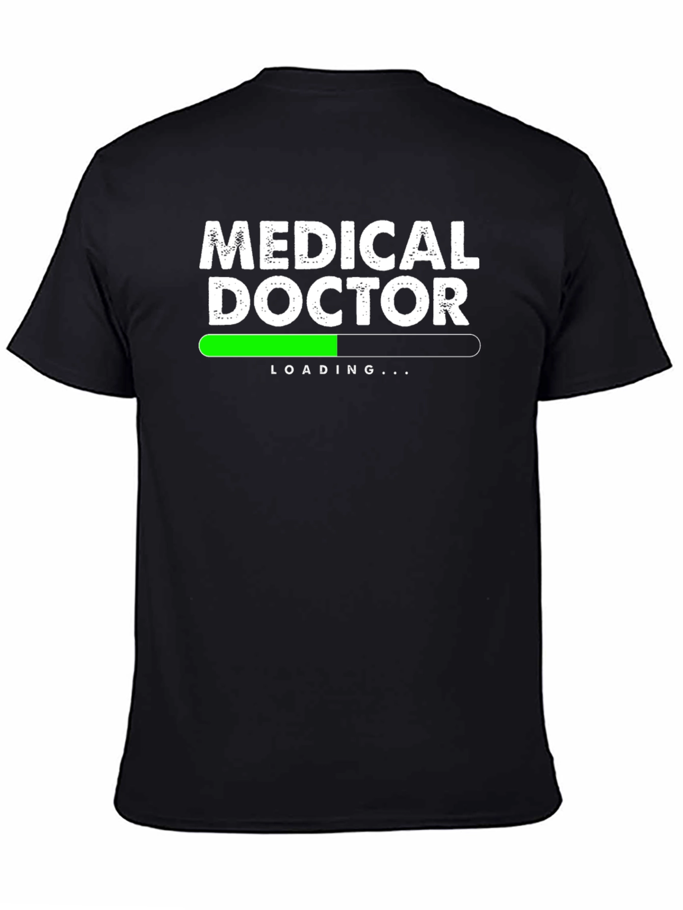 Black Medical Doctor Loading Black T-Shirt view 4