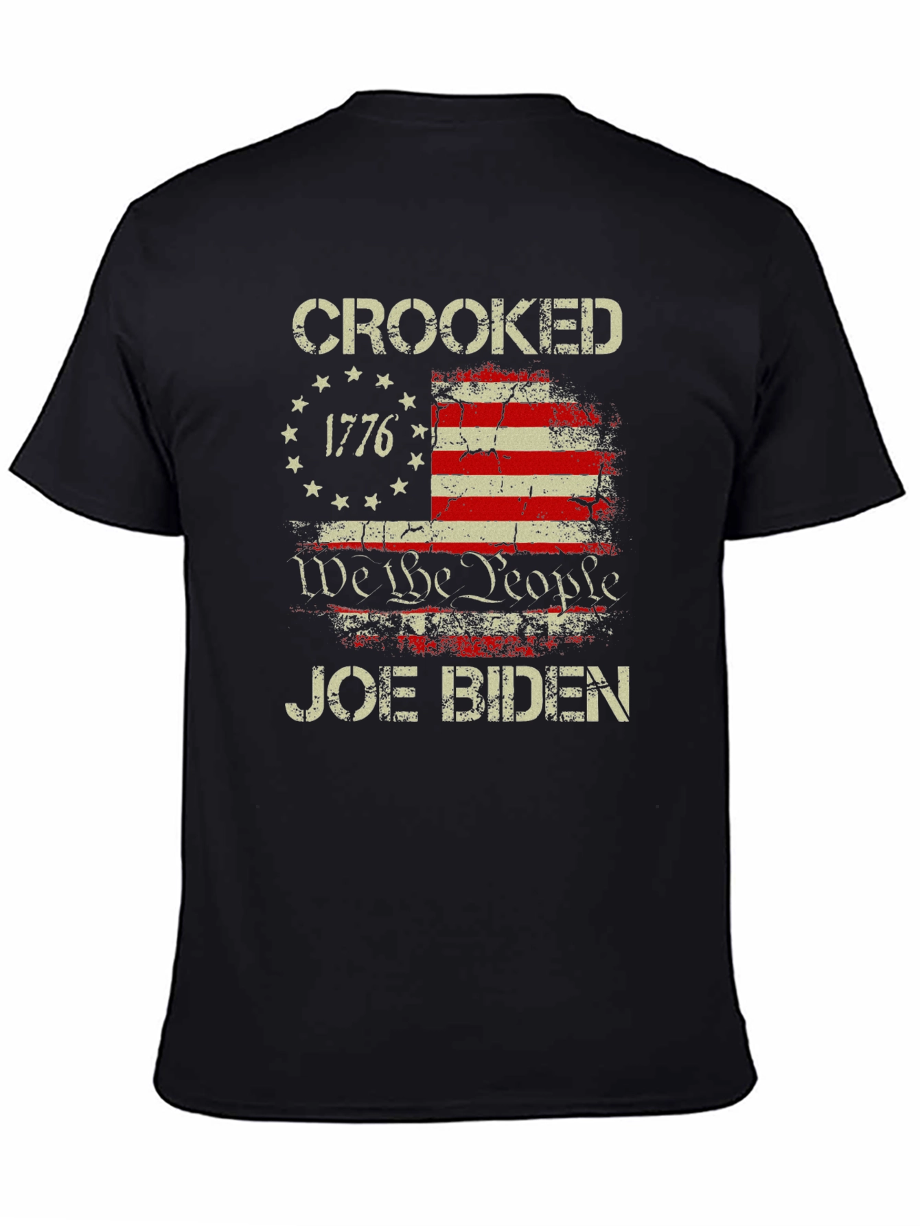Black Crooked Joe Biden Graphic T-Shirt view 4