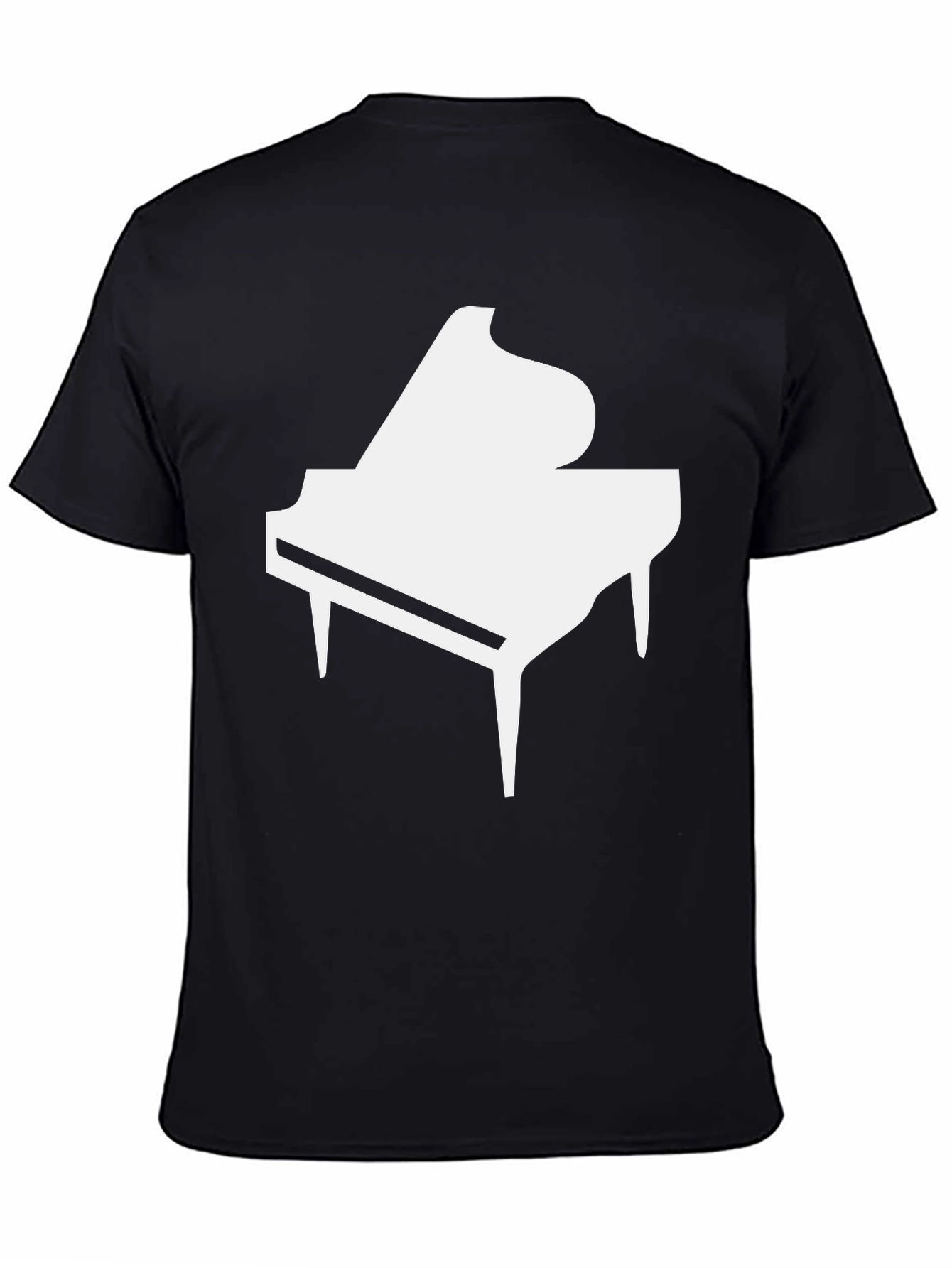 Black Grand Piano Graphic Tee - Music Lover's T-Shirt view 4