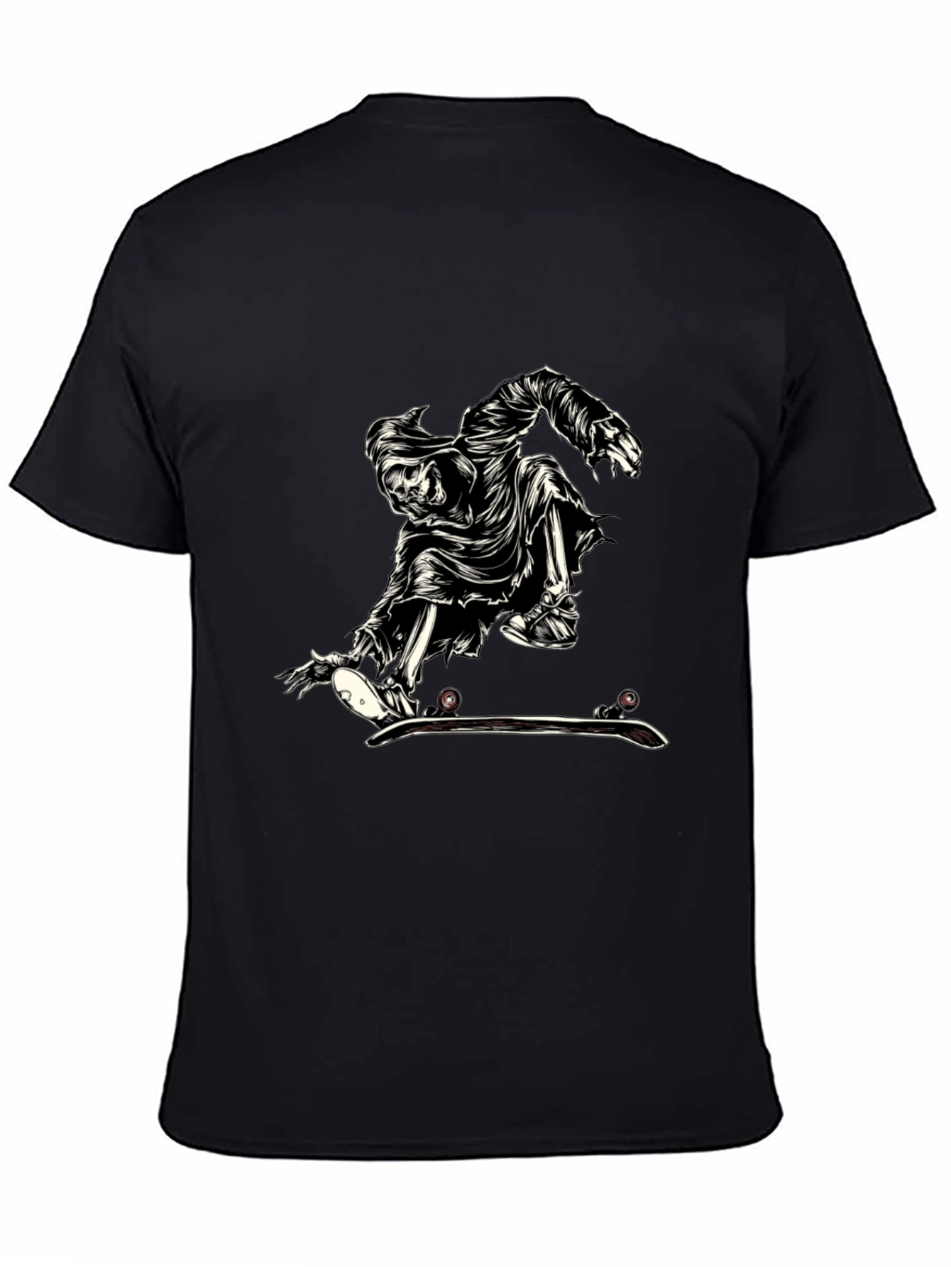 Black Grim Reaper Skate T-Shirt - Black view 4