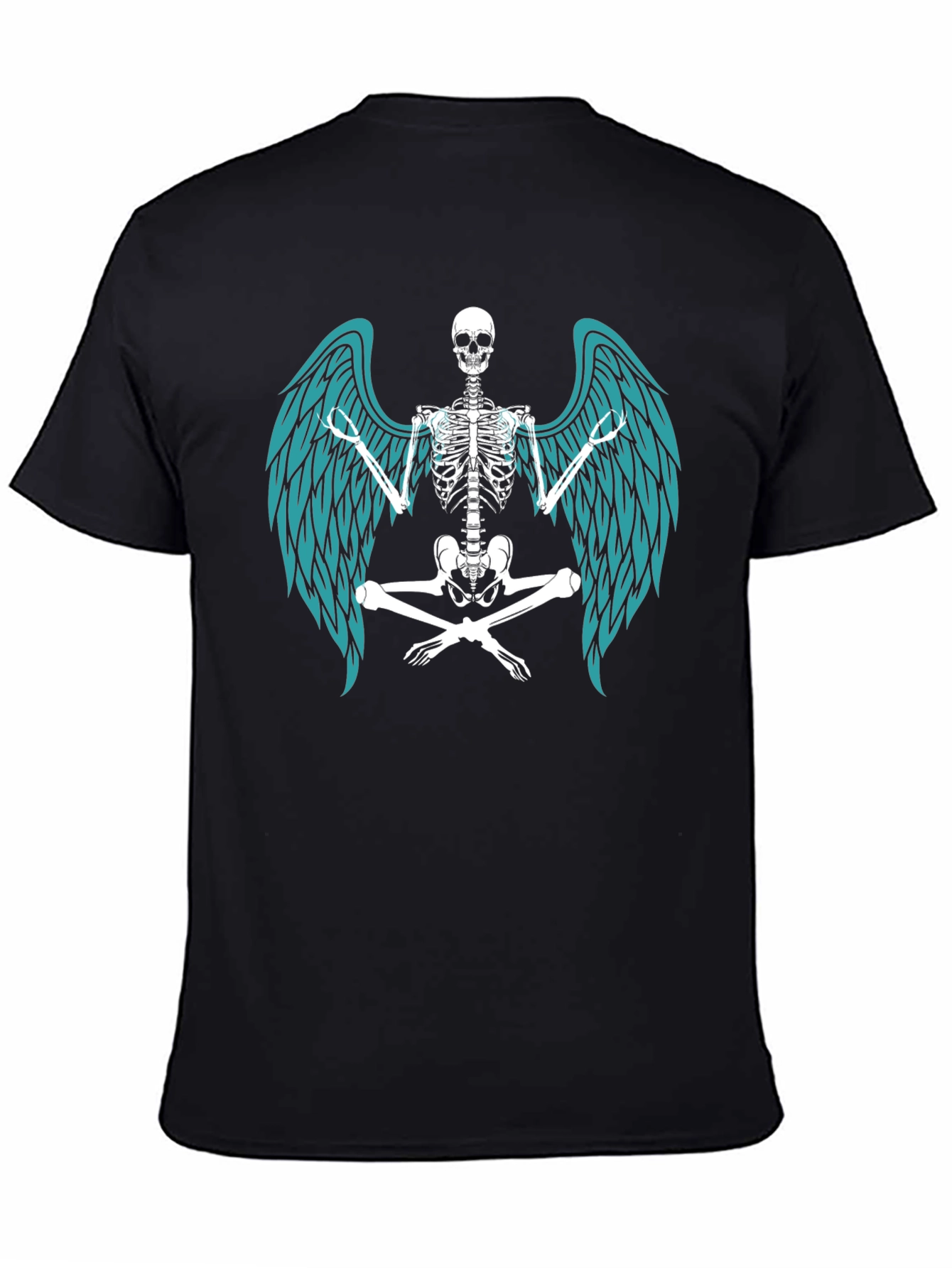 Black Winged Skeleton Graphic Tee - Men's Black T-Shirt view 4