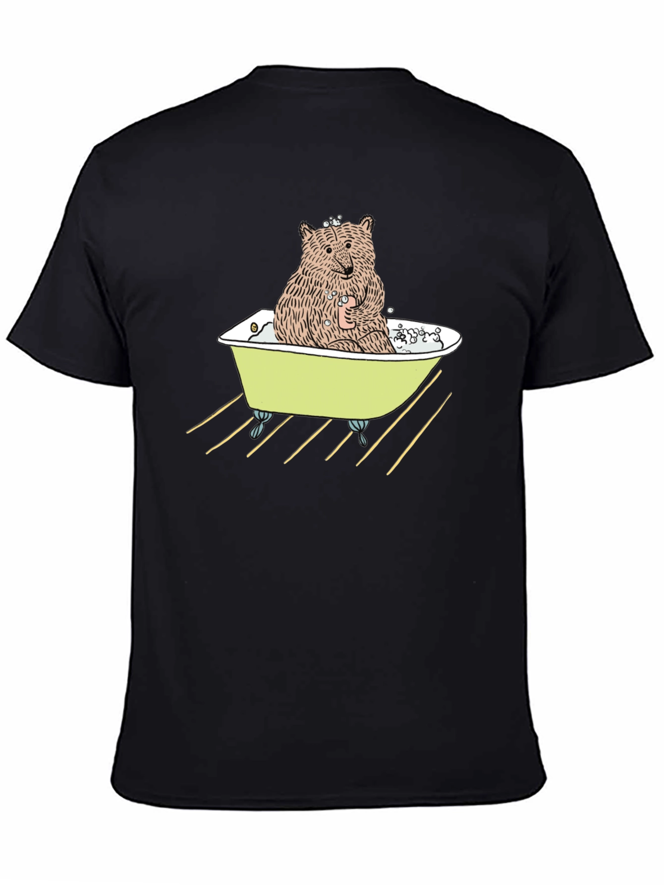 Black Bear in Bathtub Graphic Tee view 4