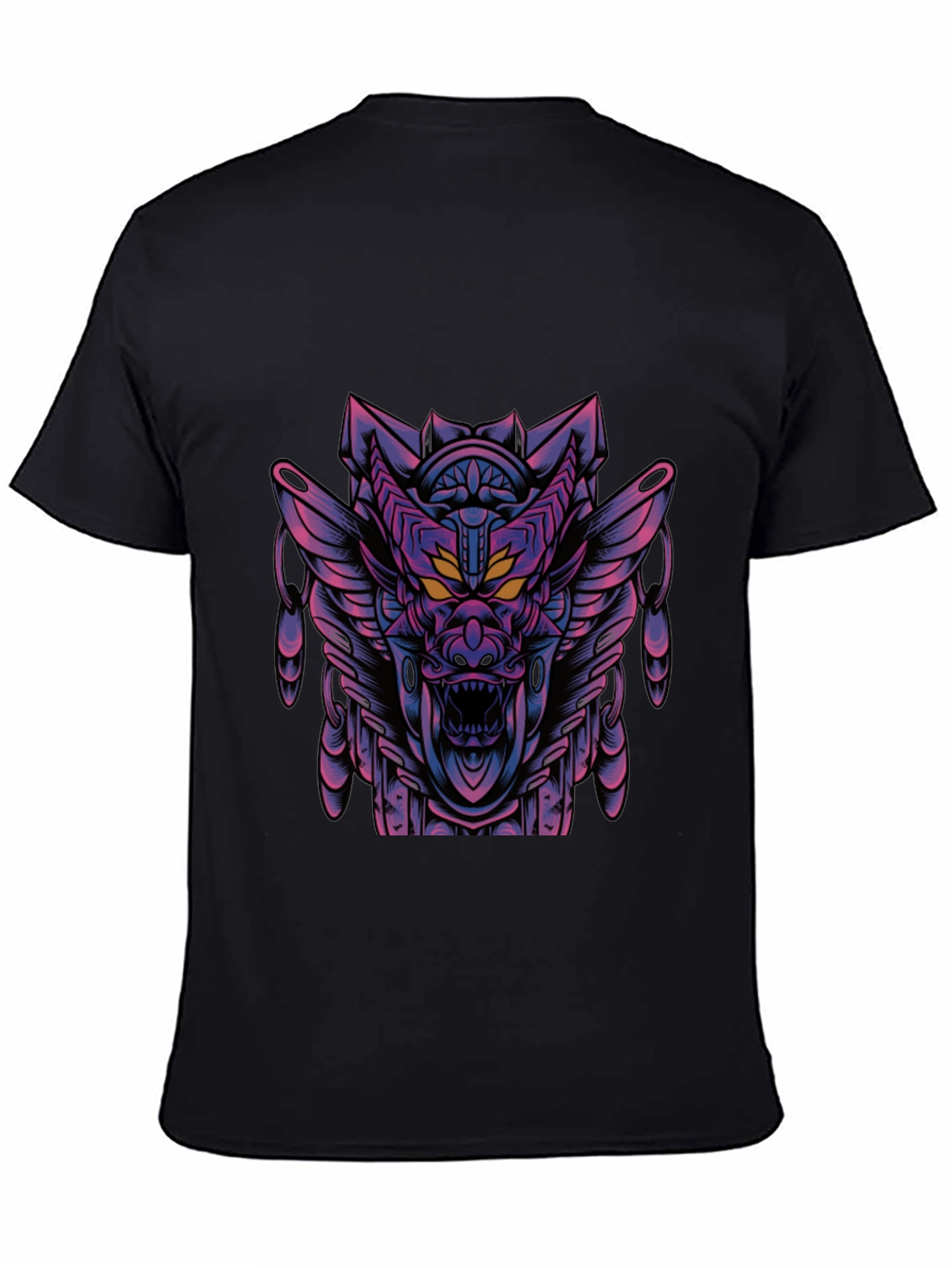 Black Cyberpunk Dragon Graphic Tee - Dark Style view 4