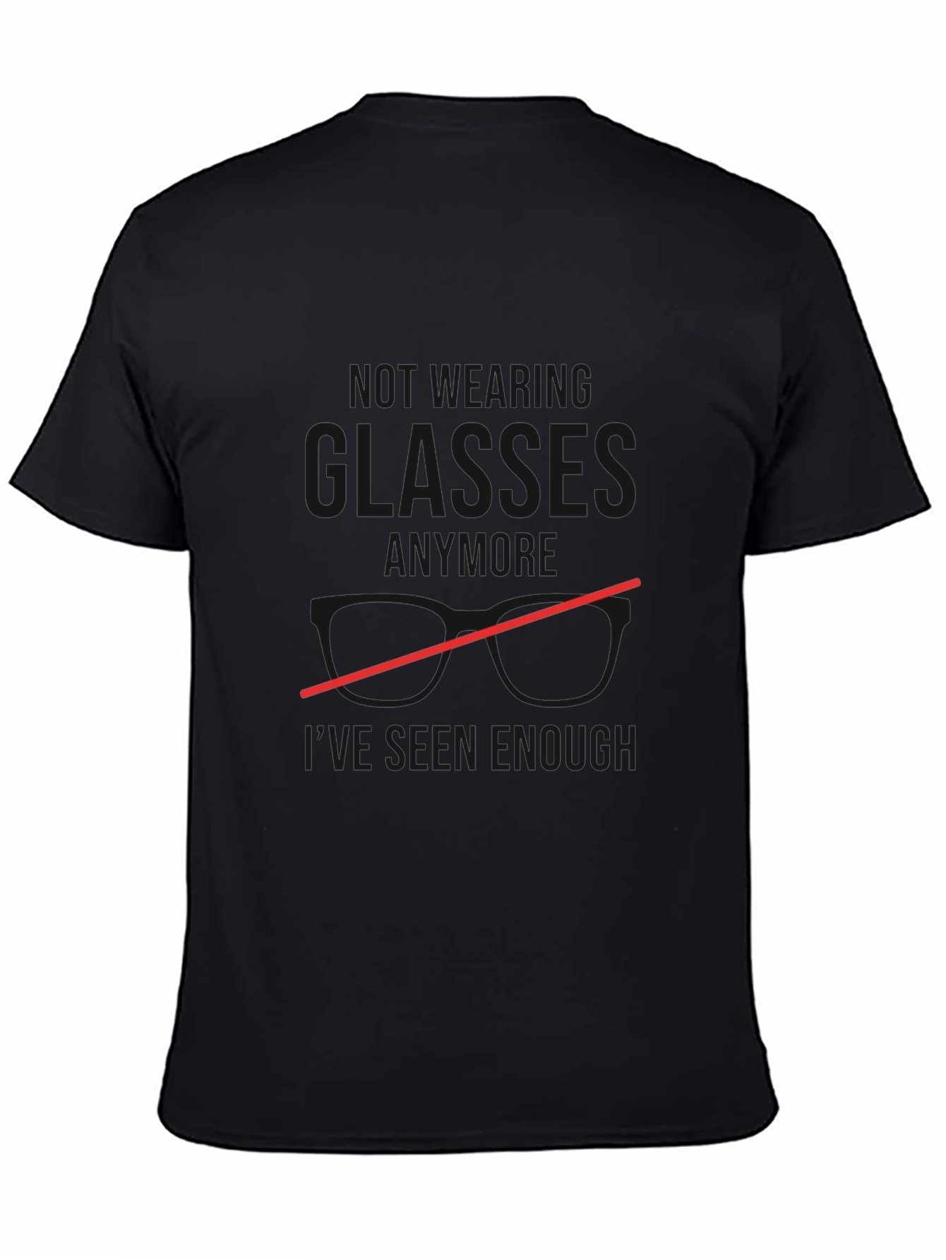 Black Funny "Wearing Glasses" Graphic Tee for Men view 4