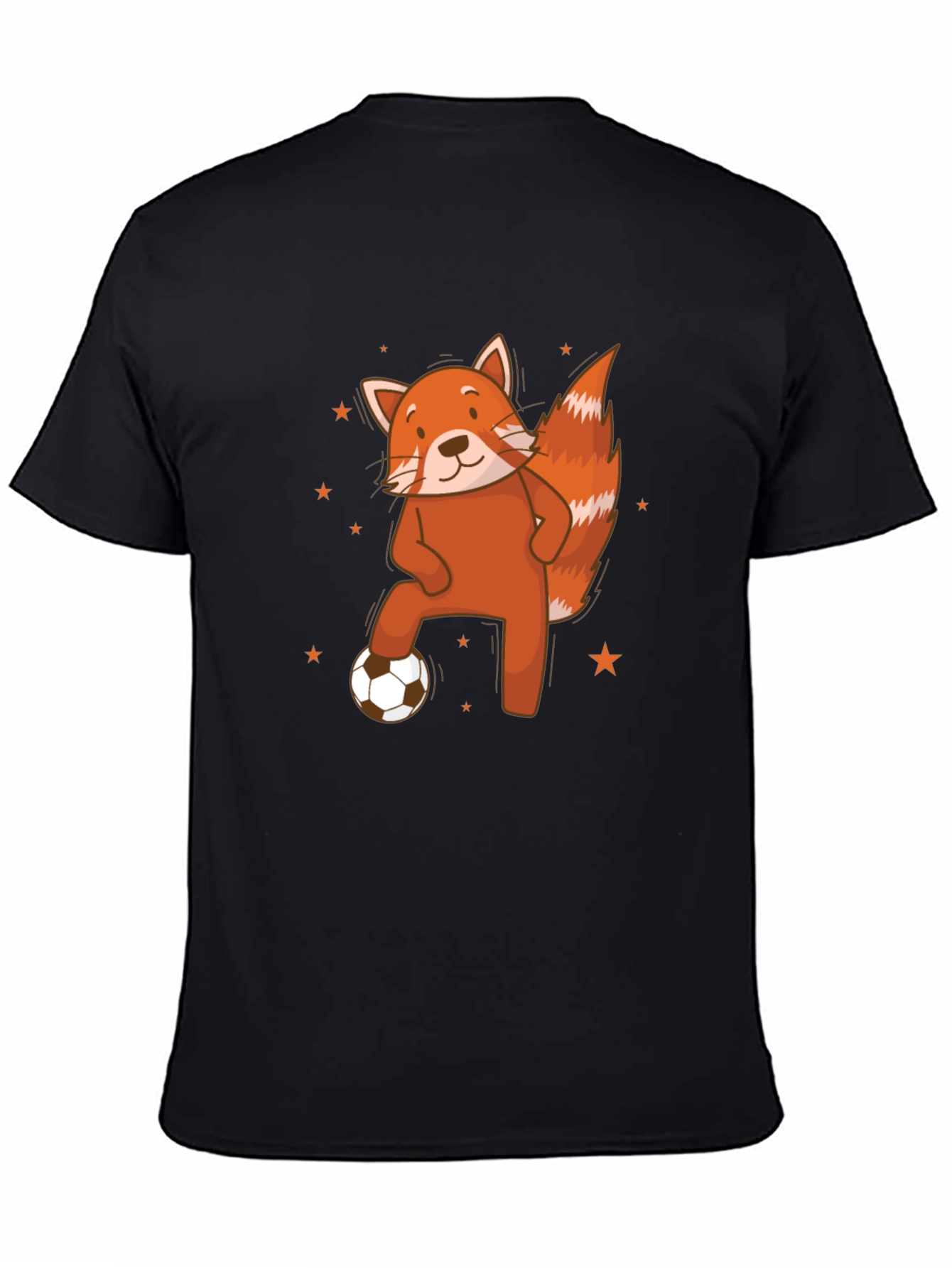 Black Red Panda Soccer T-Shirt - Cute Animal Tee view 4