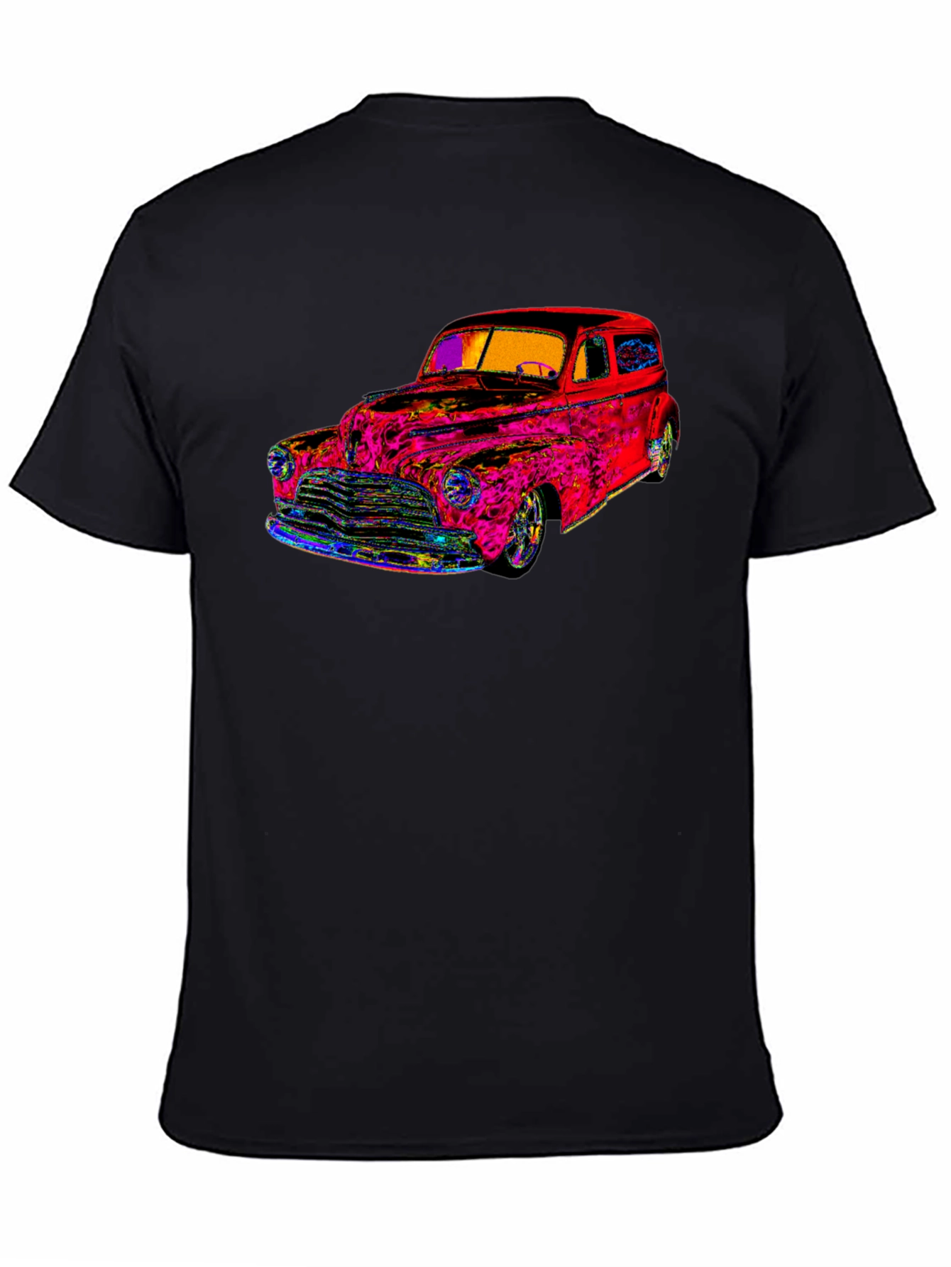 Black Vibrant Classic Car Graphic Tee - Stylish & Unique view 4