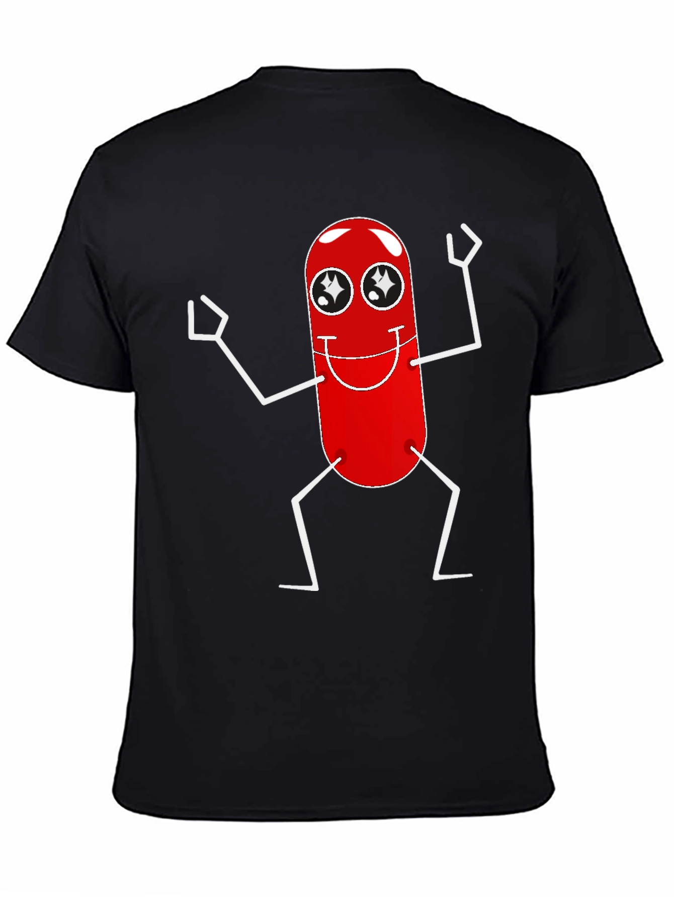 Black Cartoon Pill T-Shirt view 4