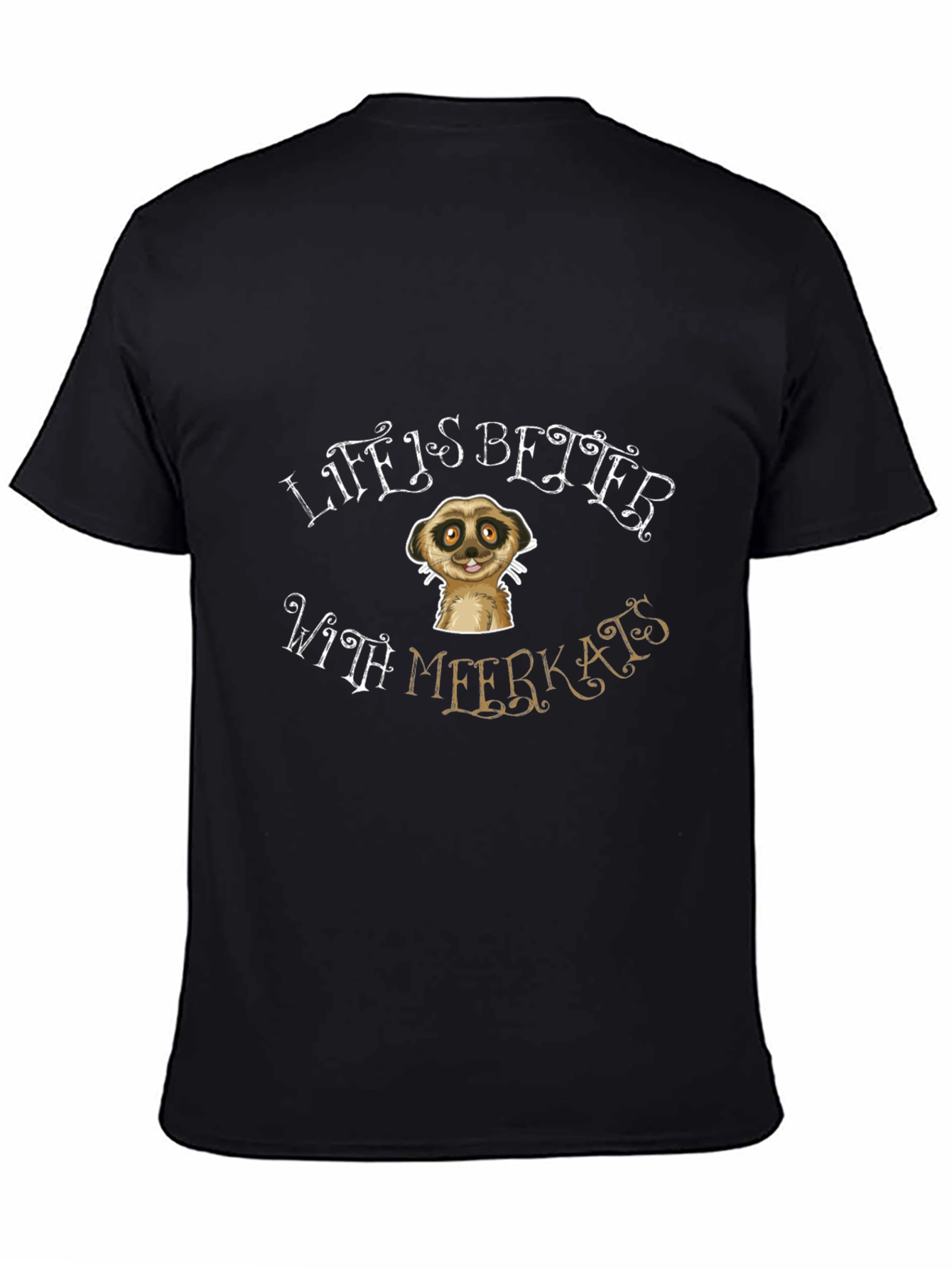 Black Life is Better With Meerkats Black T-Shirt view 4