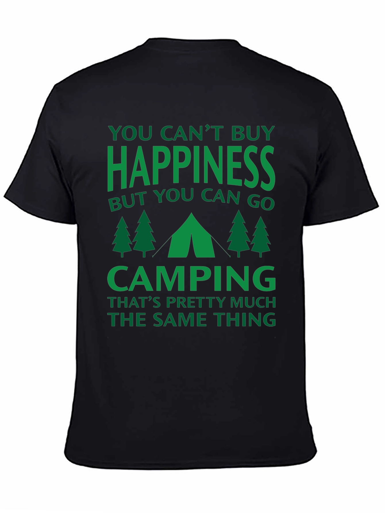 Black Camping Happiness Graphic Tee view 4