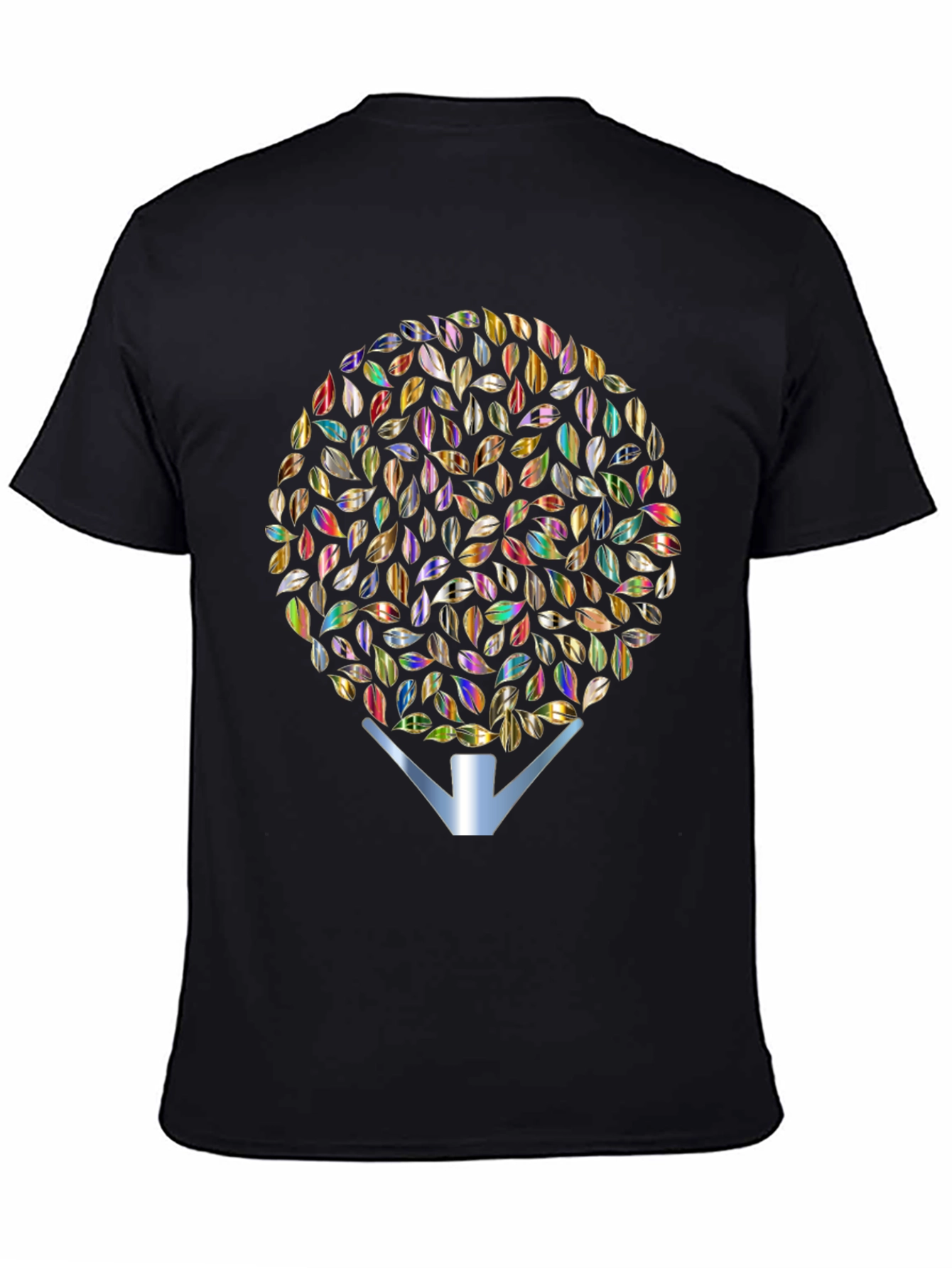Black Leafy Tree Graphic Tee - Stylish Men's Black T-Shirt view 4