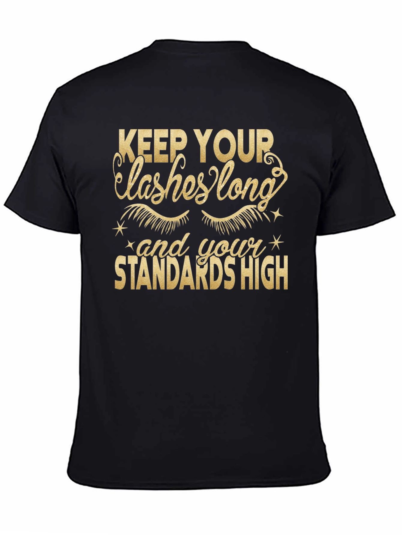 Black Keep Your Lashes Long Graphic Tee view 4