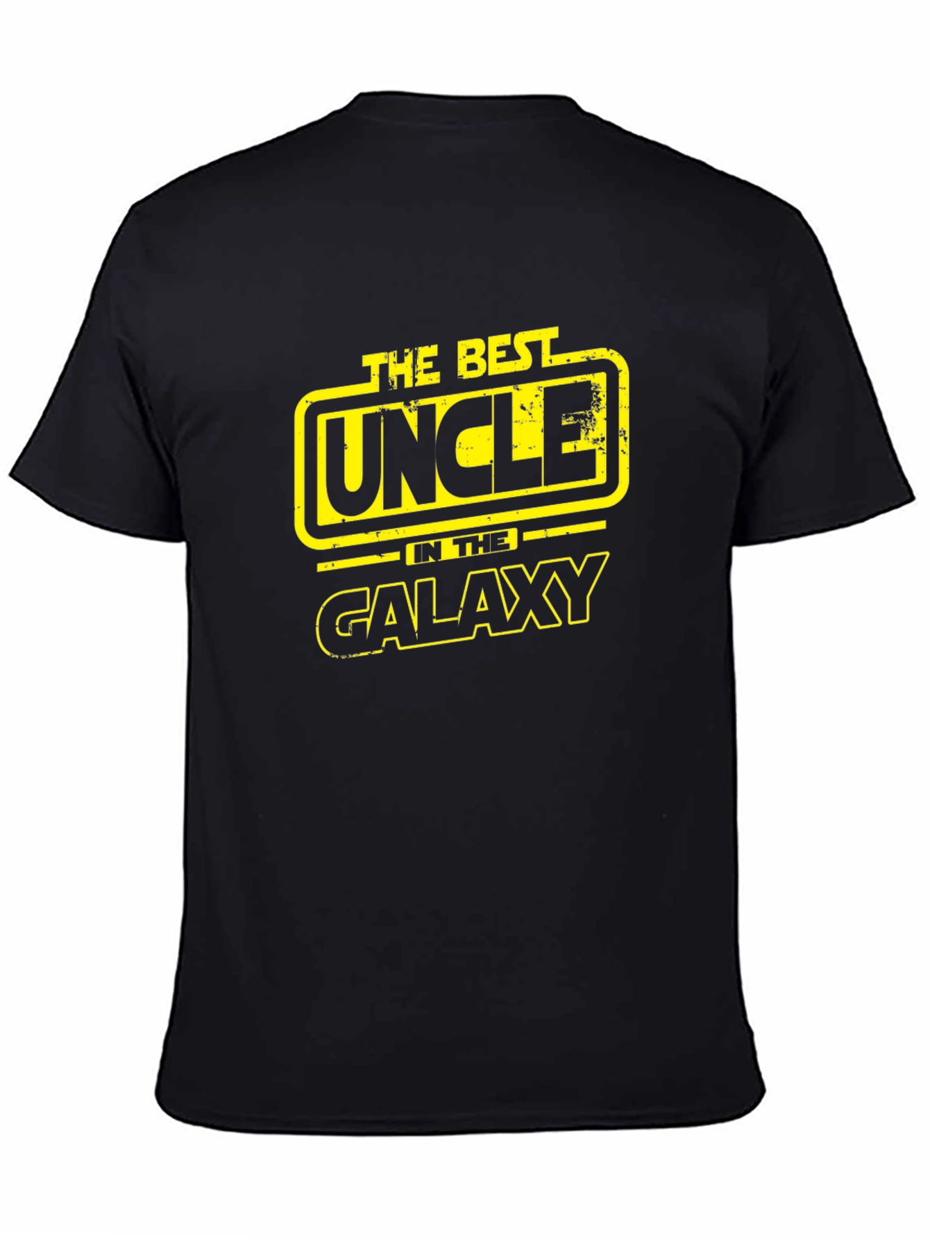 Black Best Uncle in the Galaxy Black T-Shirt view 4