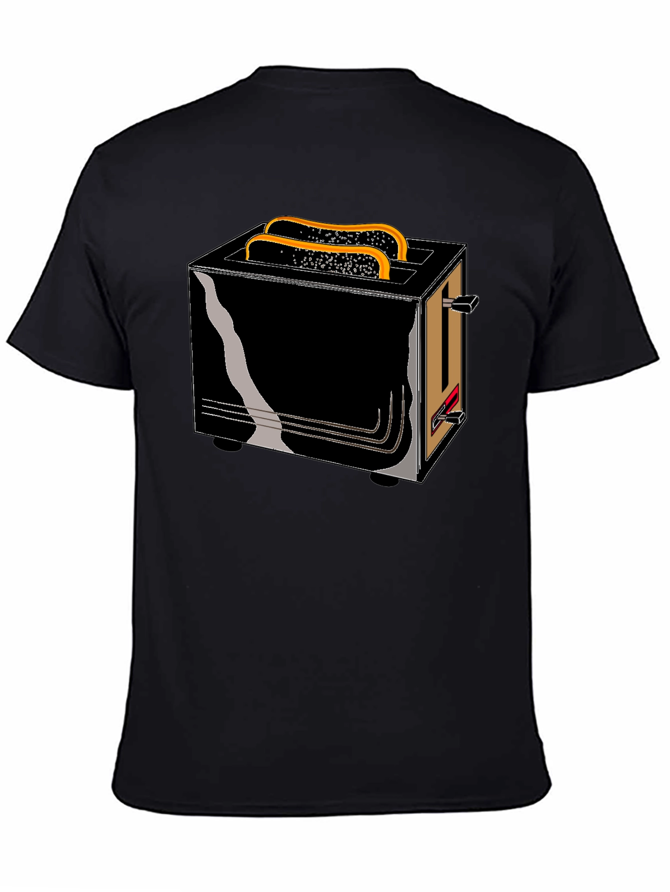 Black Toaster Graphic Tee - Breakfast Humor T-Shirt view 4