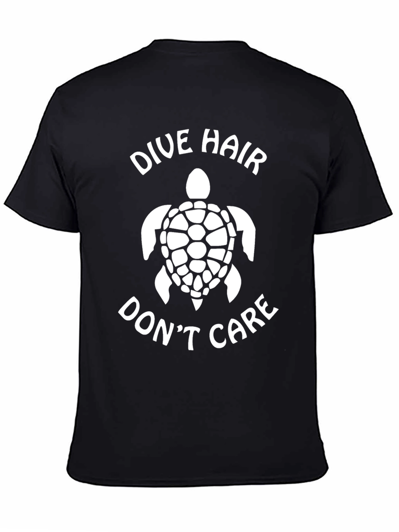 Black Dive Hair Don't Care Turtle Graphic Tee view 4