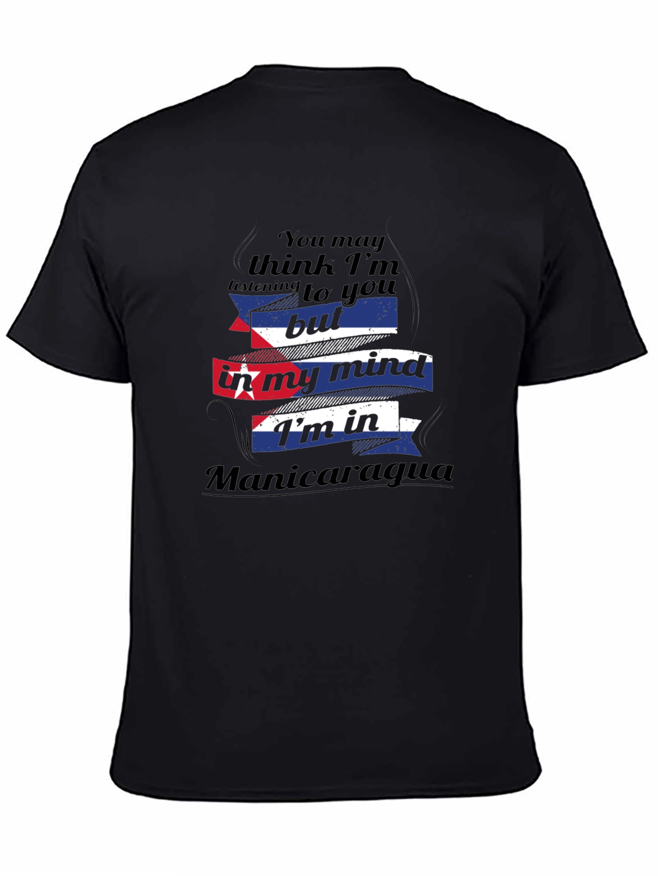 Black Manicaragua Mind T-Shirt - Funny Travel Tee view 4
