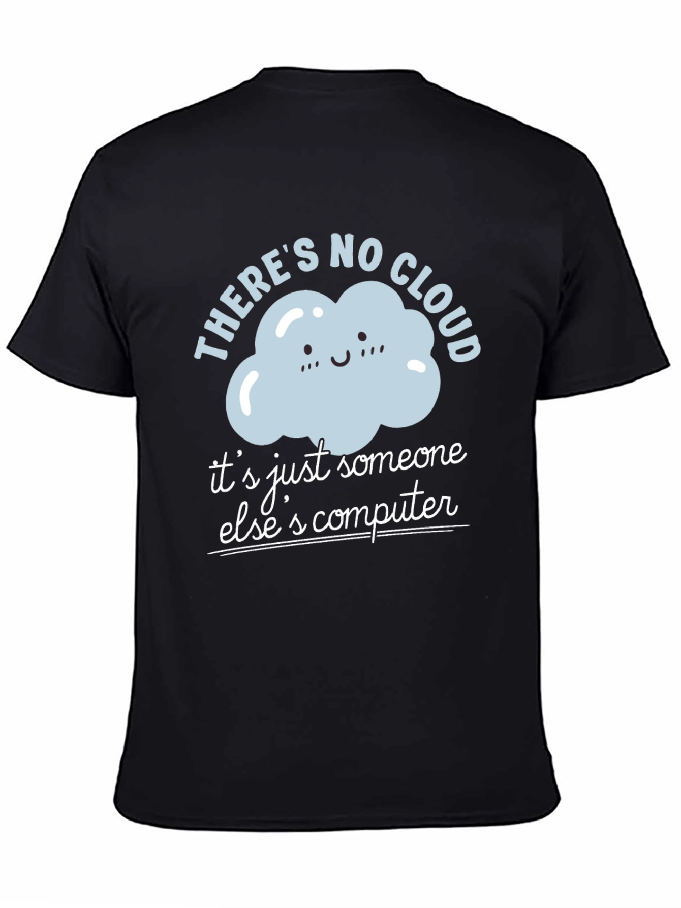 Black Funny Cloud Computing T-Shirt view 4