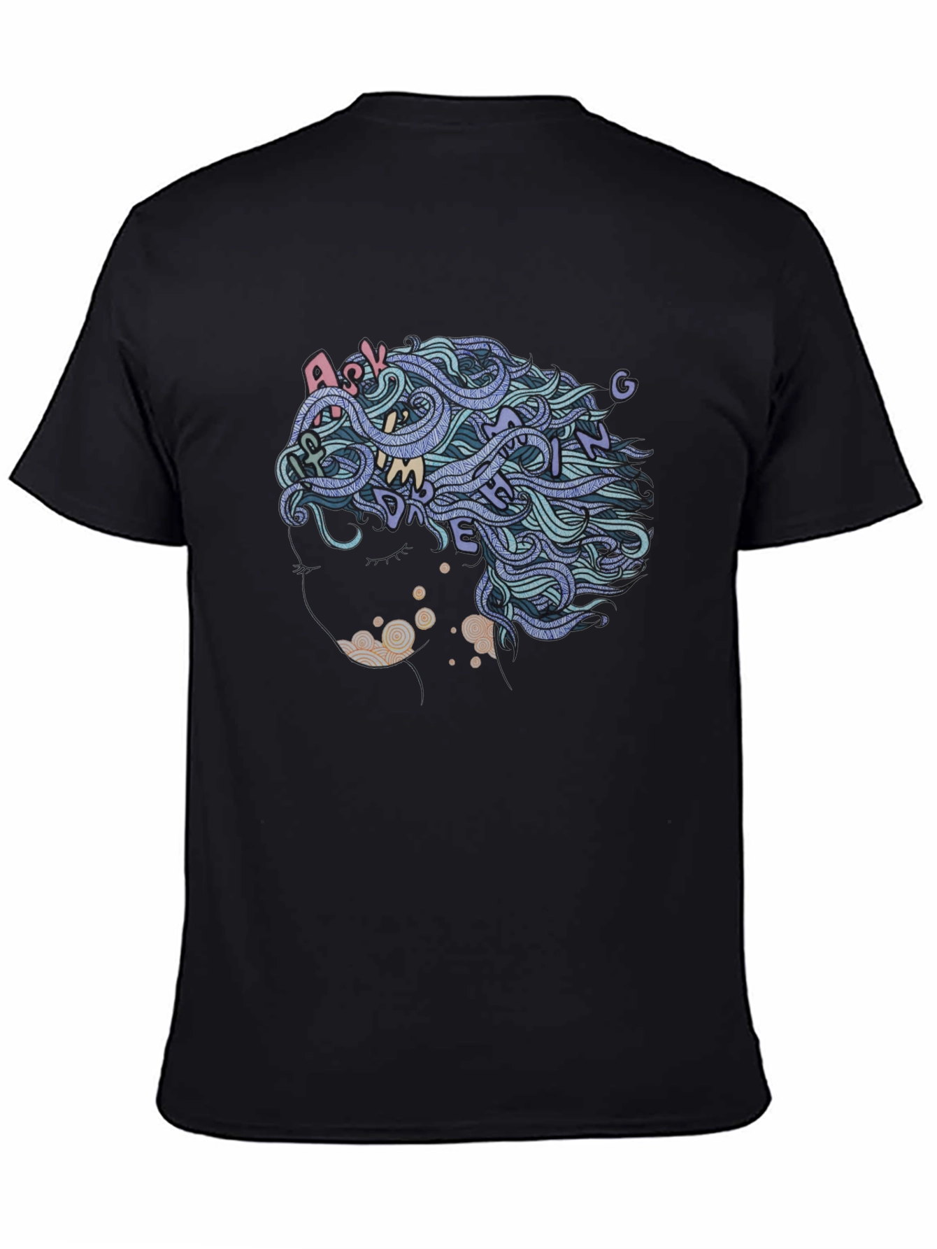 Black Abstract Hair Tee - Ask Me Anything view 4