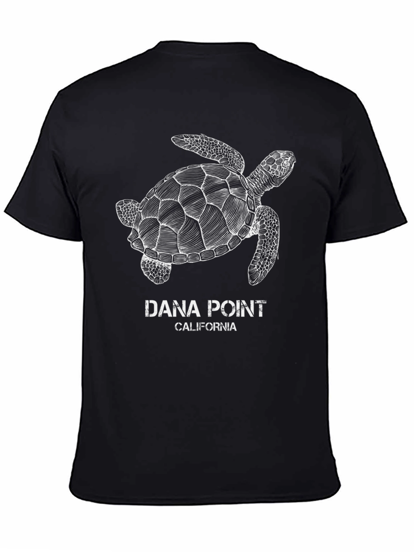Black Dana Point California Sea Turtle Graphic T-Shirt view 4