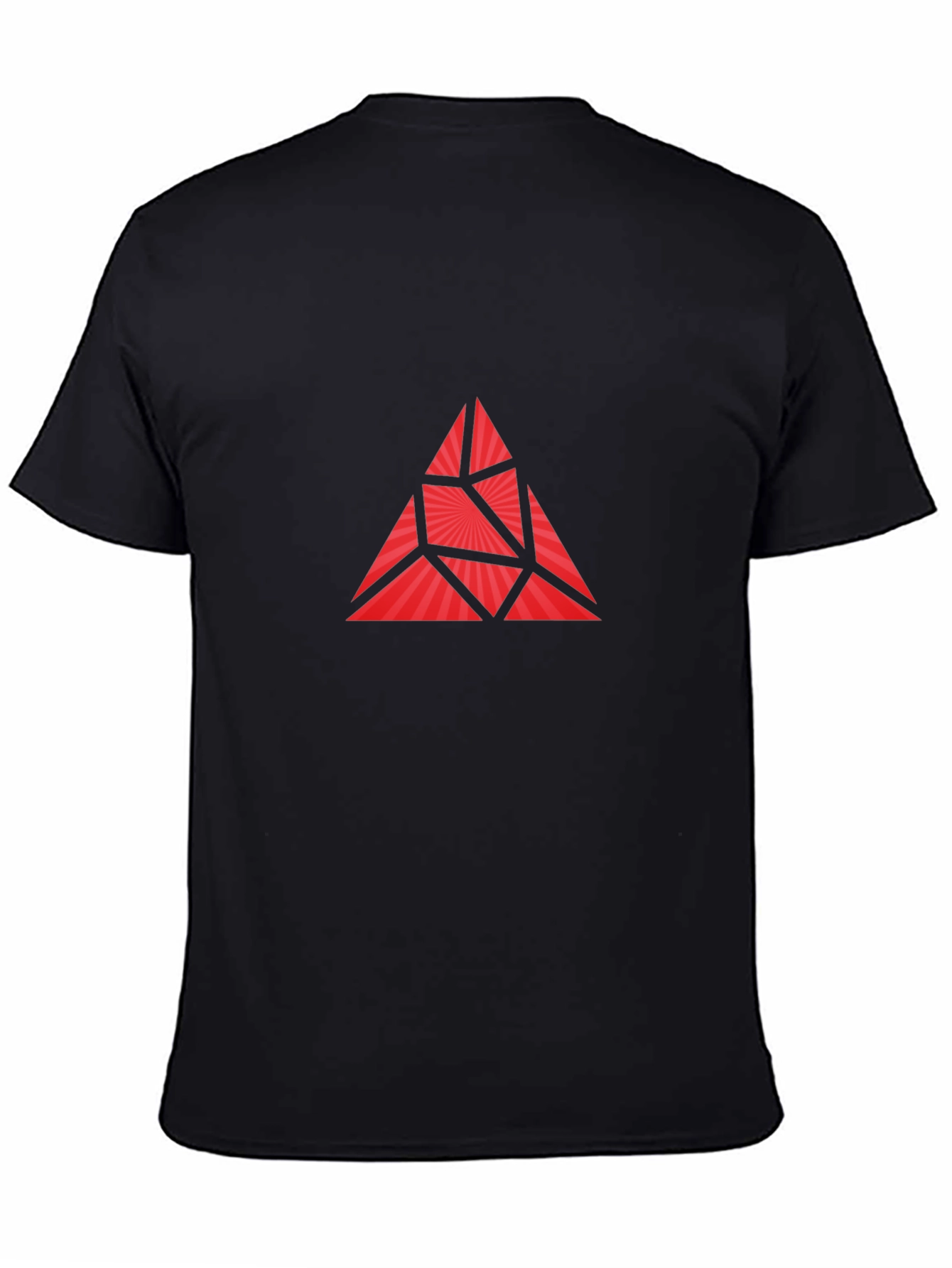 Black Geometric Triangle Graphic Print Men's T-Shirt view 4
