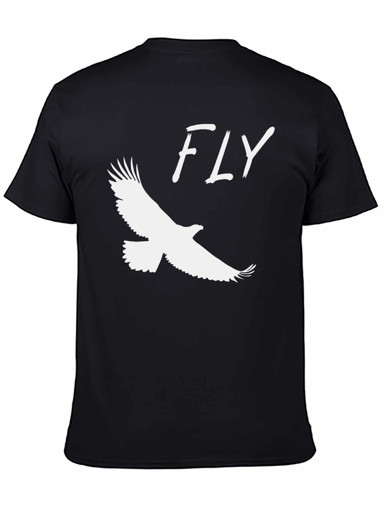 Black Fly Eagle Graphic Tee - Black Short Sleeve Crew Neck view 4