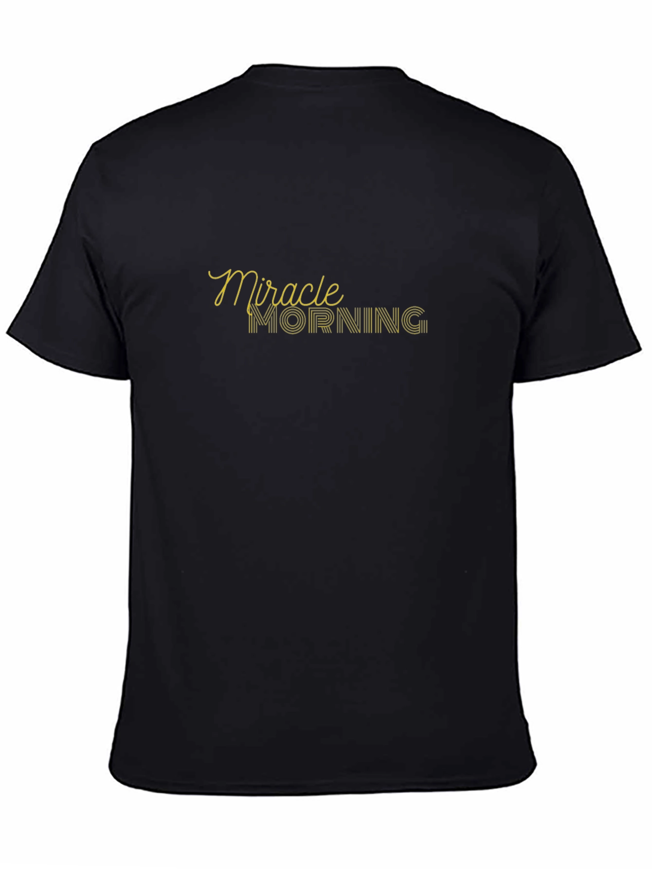 Black Miracle Morning Graphic Tee - Black Cotton T-Shirt view 4