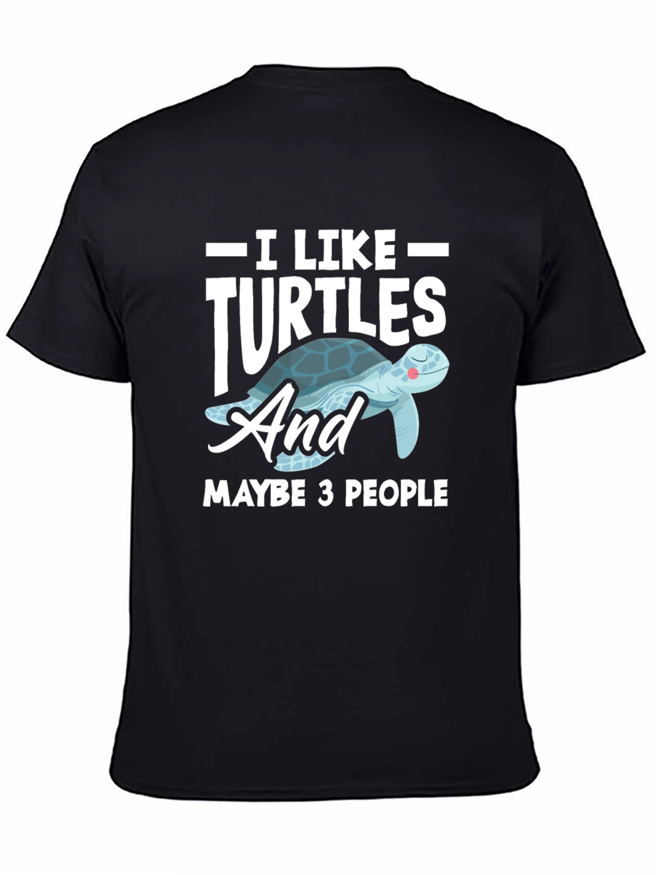 Black I Like Turtles Graphic T-Shirt view 4