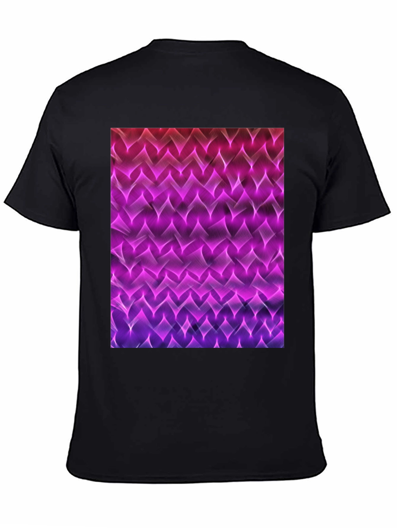 Black Abstract Pattern Black T-Shirt view 4