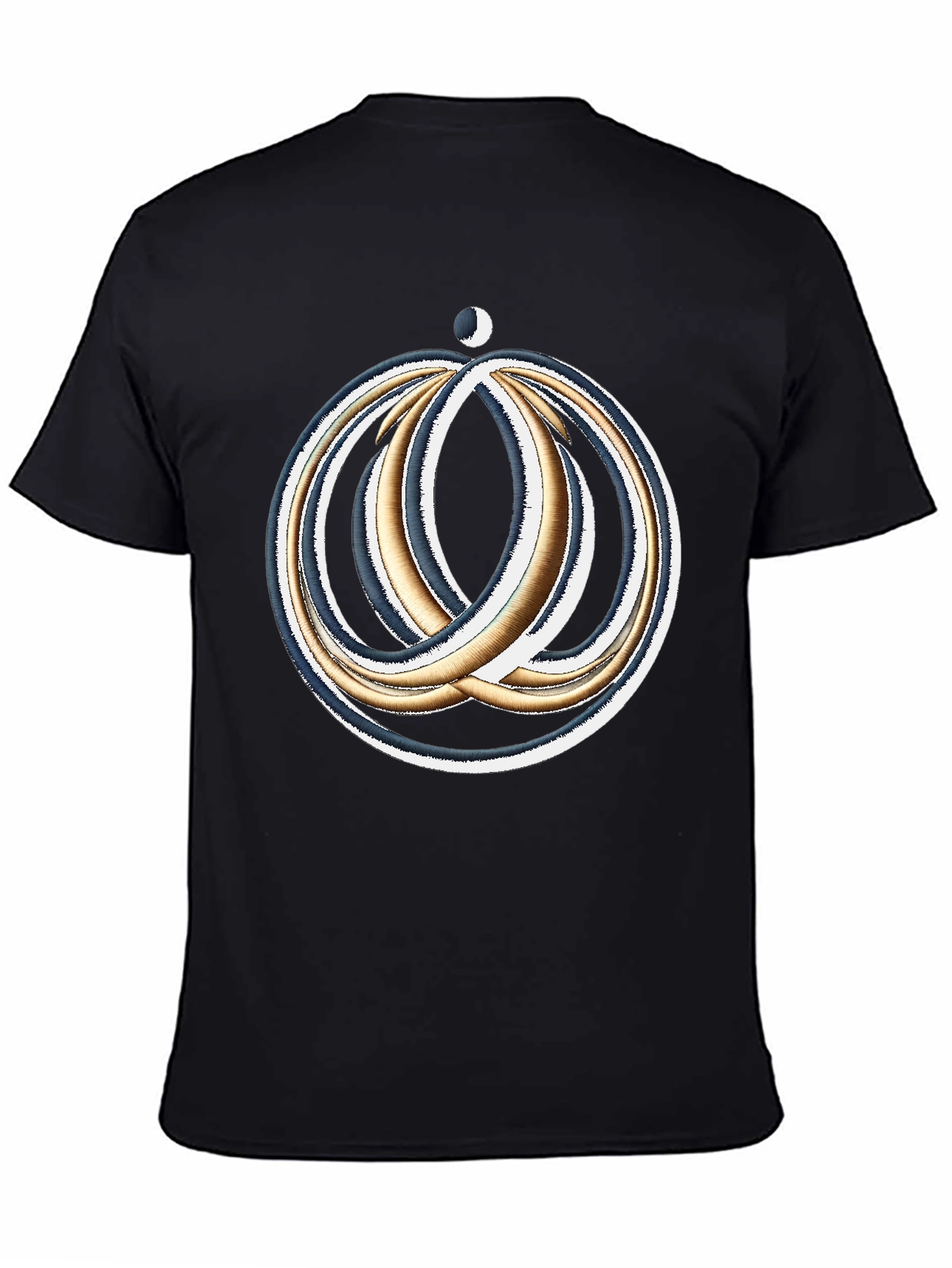 Black Cosmic Rings Graphic Tee - Black Cotton Blend Comfort Fit view 4