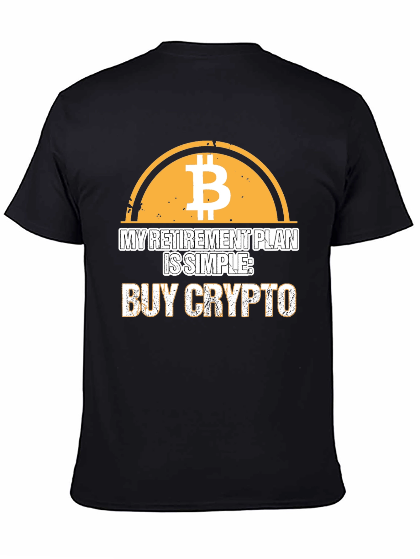 Black Buy Crypto Retirement Plan T-Shirt view 4